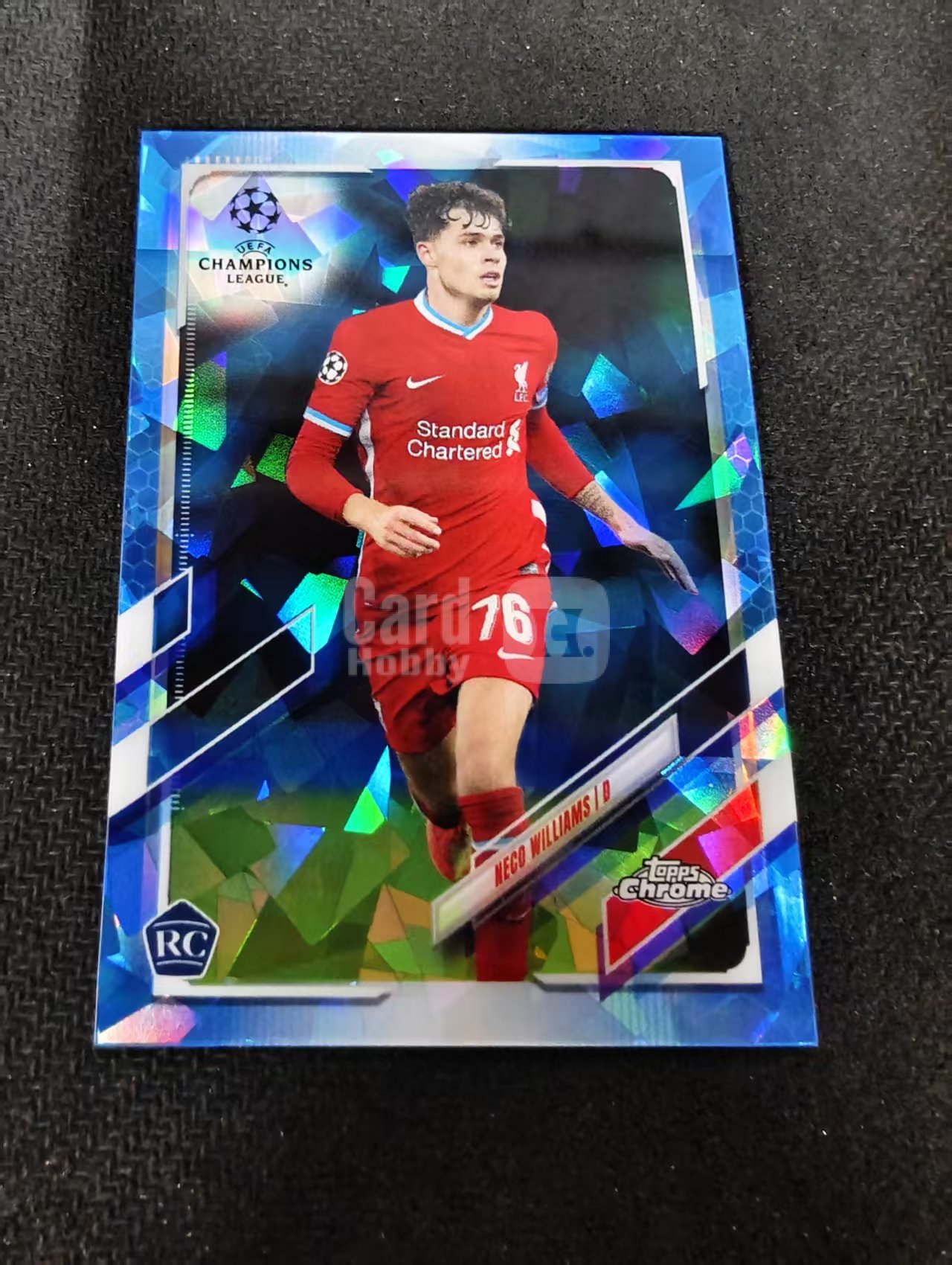 【可合并,不累计】2021 Topps Chrome Neco Williams RC 内科 威廉姆斯 新秀 利物浦 欧冠 蓝宝石 蓝碎冰 #94 划痕 边角瑕疵