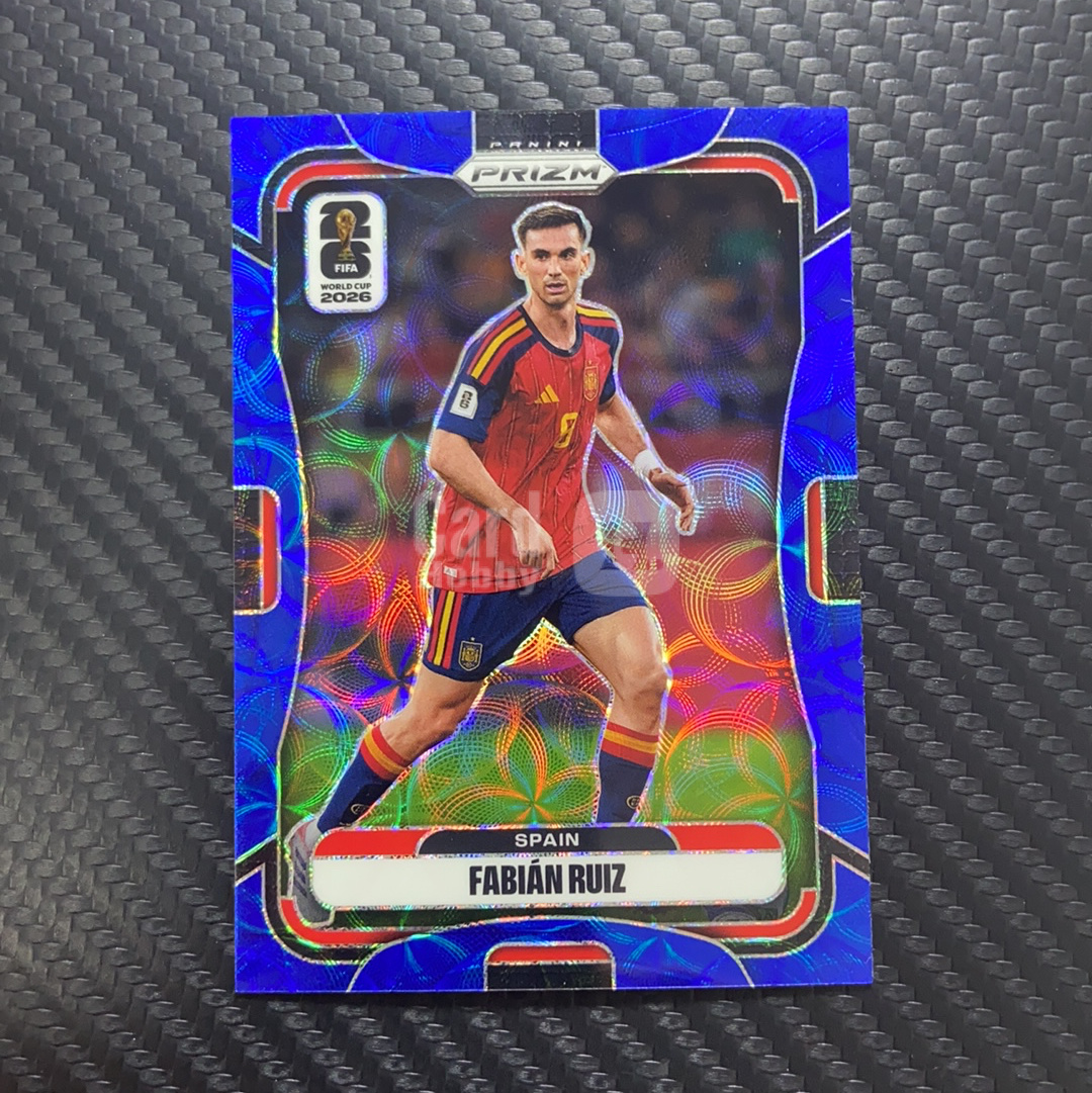 2026 Panini Prizm Fifa World Cup 只合并当天订单 卡品如图(一哥) Fabian Ruiz 世界杯PZ 西班牙 巴黎 法比安 鲁伊斯 蓝圈圈折 38/38编 尾编