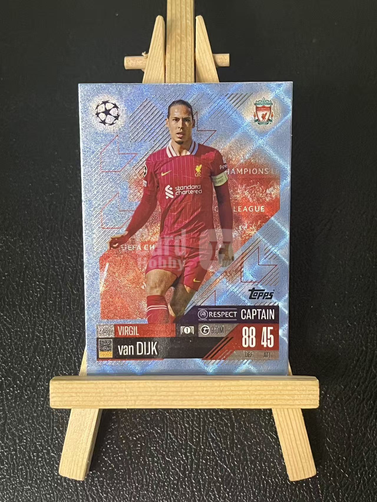 2024-25 Topps Match Attax Virgil van Dijk 范戴克 荷兰 蓝折 利物浦 特卡 银折 欧冠 实卡精美 卡品如图 LZL8