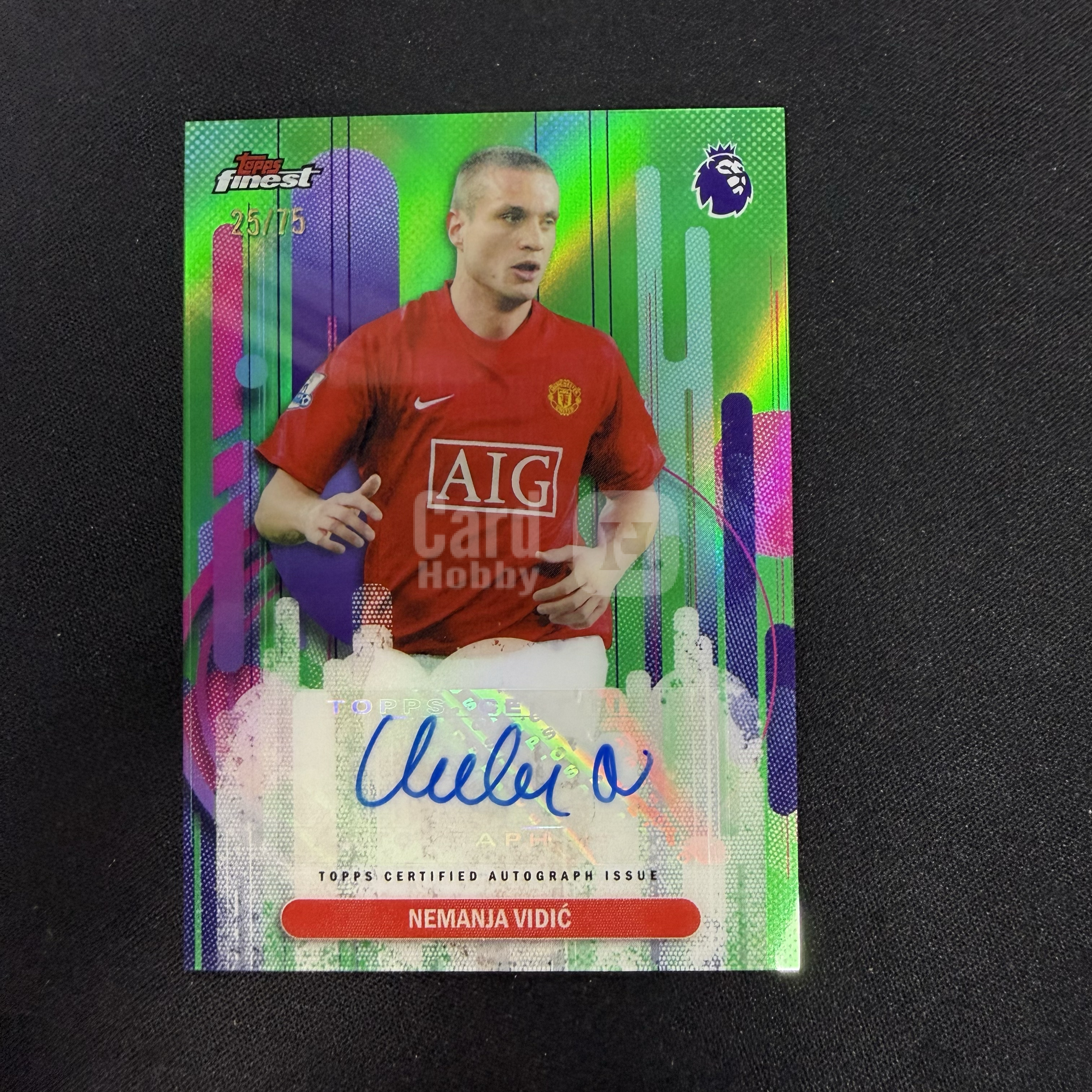 2025-26 Topps Finest Nemanja Vidic 【SC拍卖】英超 维迪奇 曼联 25/75编 绿折 签字 收藏必备(小骆)