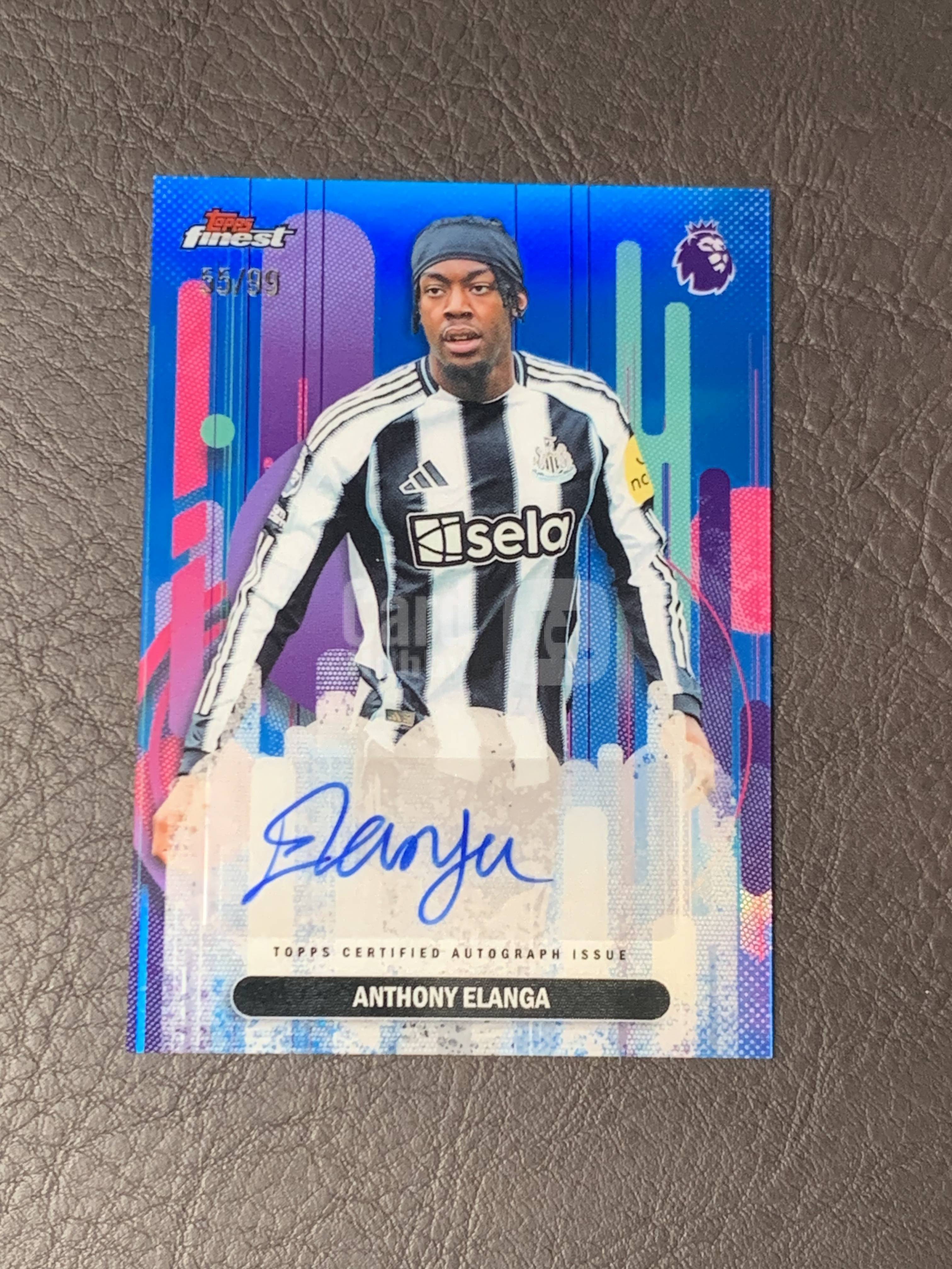 2026 Topps Finest Anthony Elanga 英超 埃兰加 纽卡斯尔联 瑞典 曼联 英格兰 55/99编 蓝折 签字