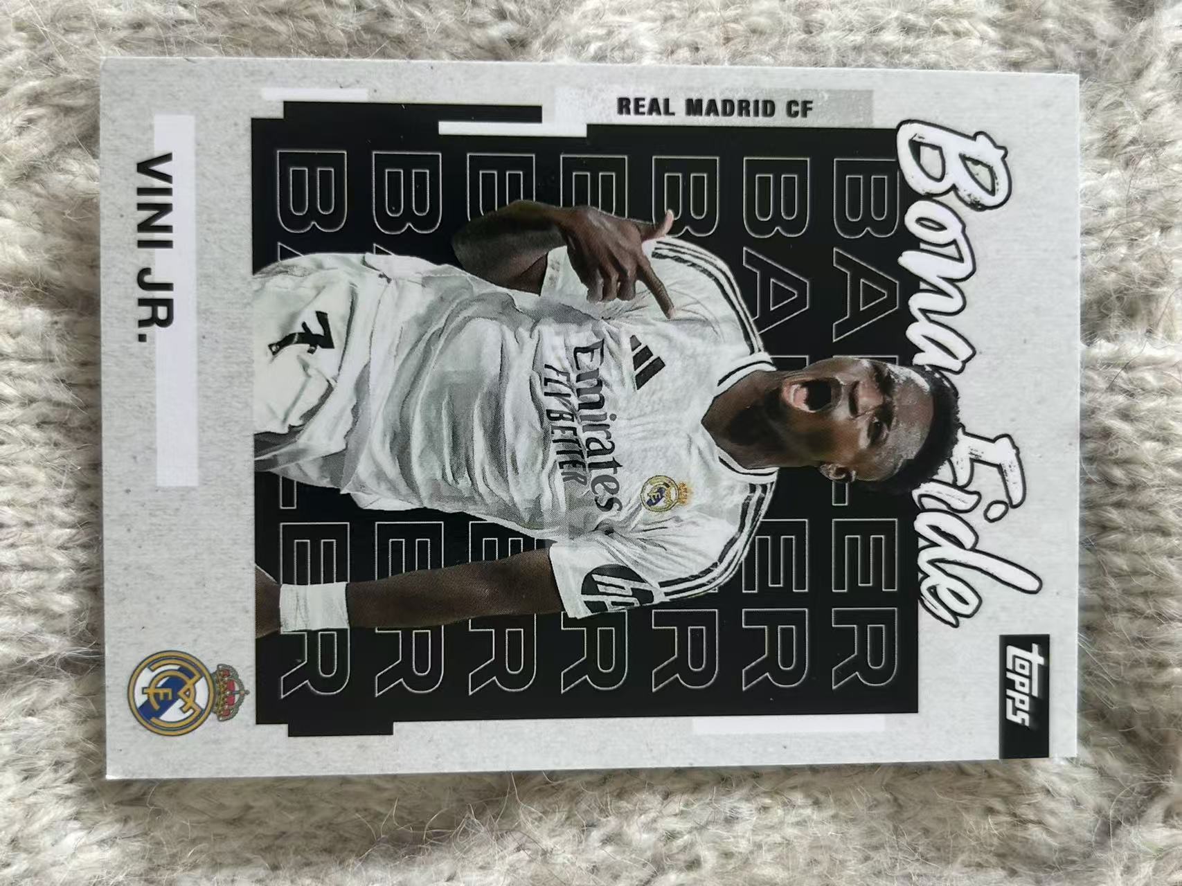 2024 Topps Bona Fide Vini Jr. 维尼修斯 - 皇马巴西边锋,盘带速度顶尖,欧冠决赛打入制胜进球,球队进攻核心,凑套必备
