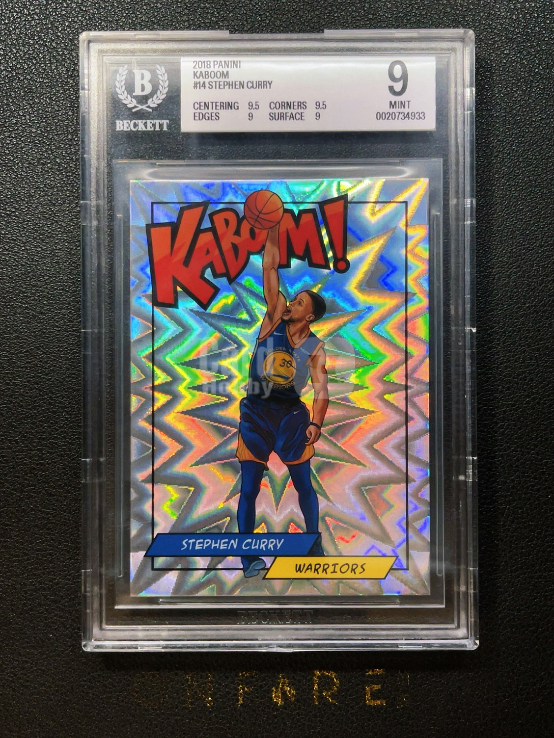 【上火拍卖】2018 Panini Stephen Curry 斯蒂芬库里 Kaboom 积分兑换 大爆炸折 大比例 SSP BGS9 帕尼尼第一特卡 勇士 P9海外10月最新成交价9W+ OF020