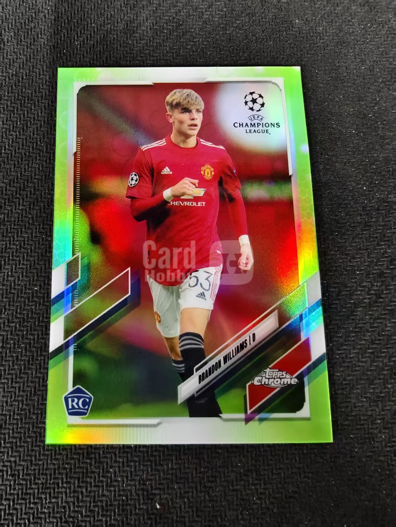 【可合并,不累计】2021 Topps Chrome Brandon Williams RC 曼联 布兰登 威廉姆斯 新秀 欧冠 绿泡泡折 划痕 边角瑕疵 #64