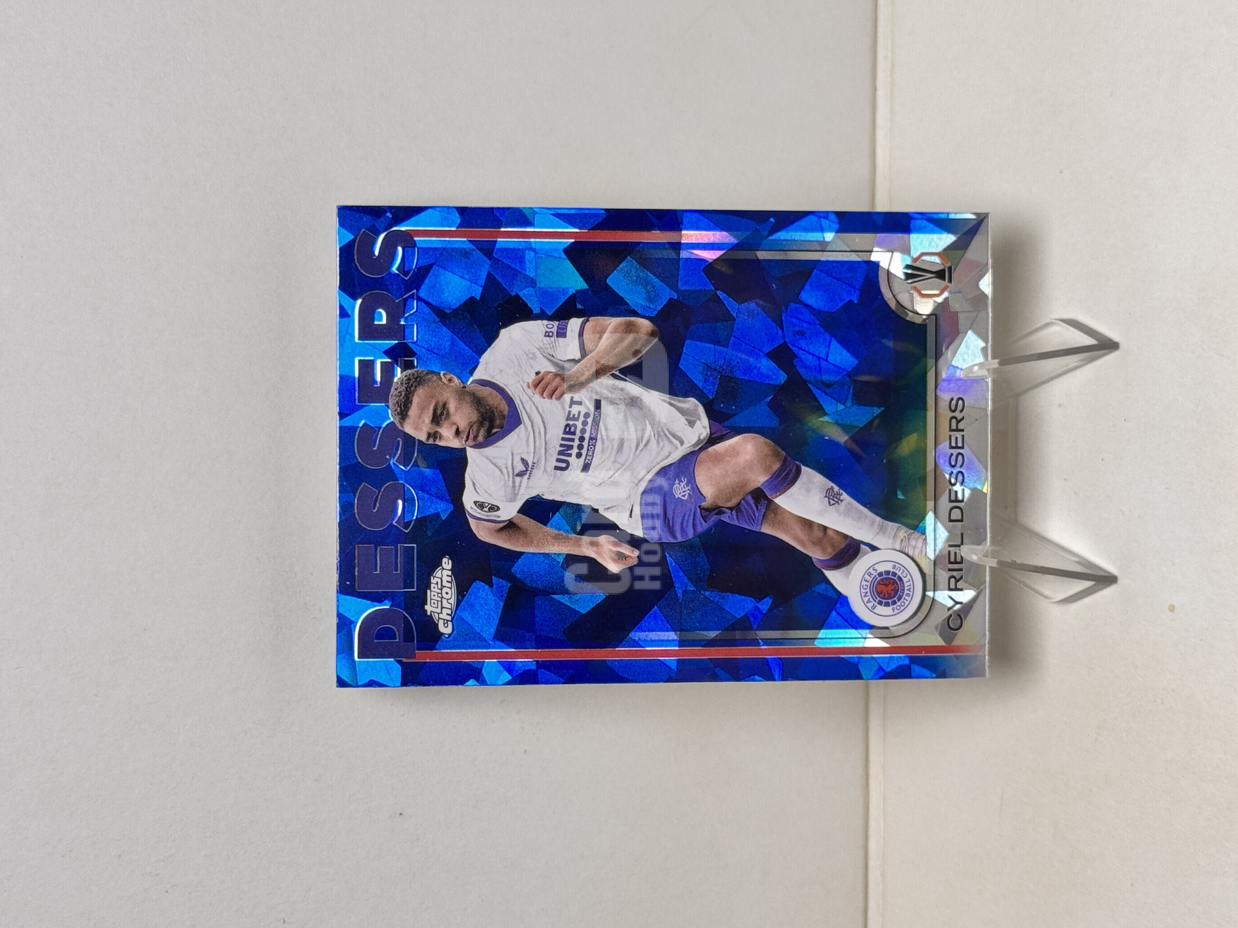2025 Topps Chrome Cyriel Dessers 欧冠 TC 蓝宝石 格拉斯哥流浪者 德瑟斯 蓝碎冰折 折射 实卡精美 收藏必备 卡品如图 【星爷代拍】F3-2