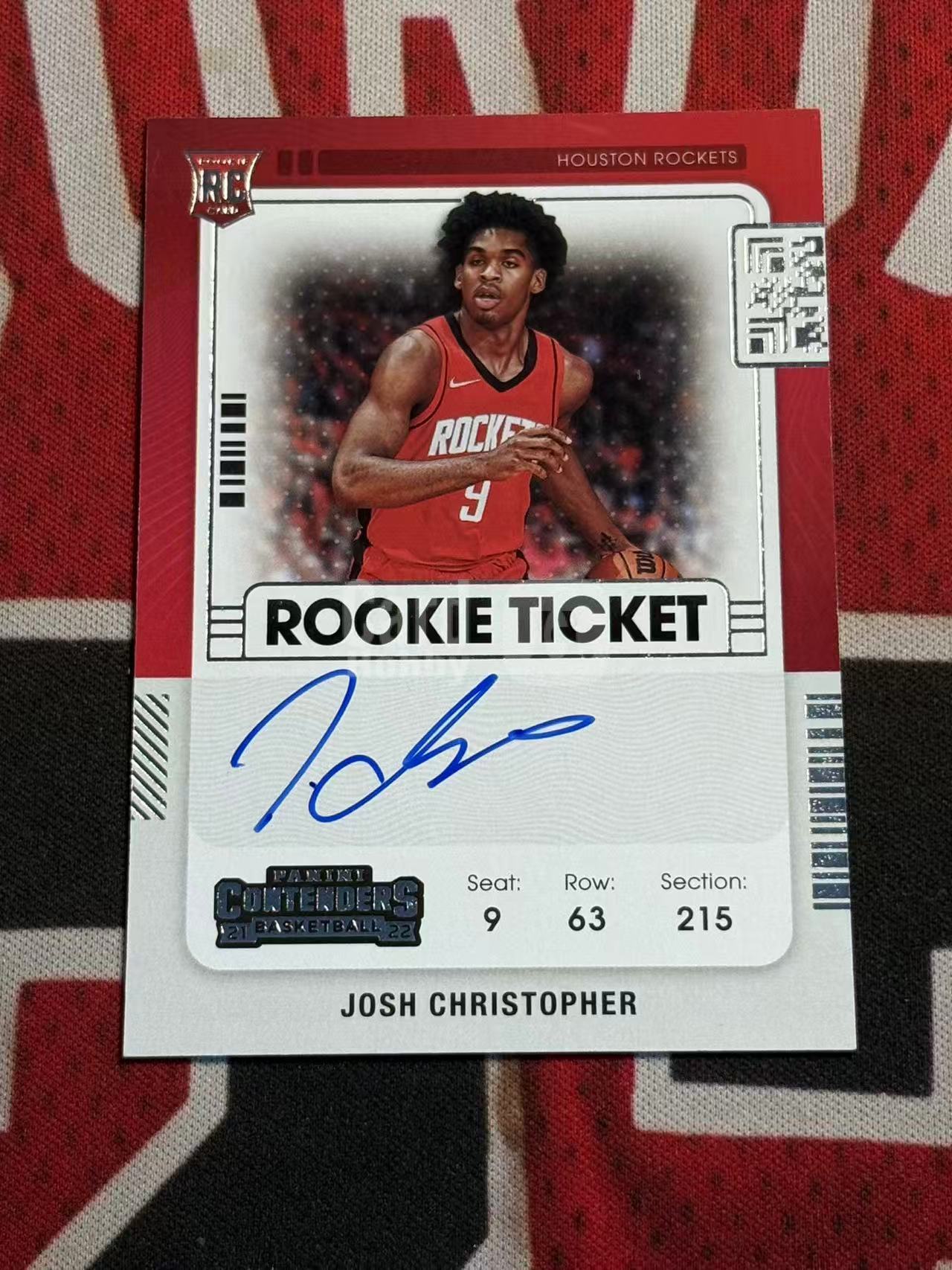 2021-22 PANINI CONTENDERS Josh Christopher 球票系列 火箭 新秀RC 约什克里斯托弗 签字卡 卡签 正新秀球票签字卡 专收凑套必备【烂臭嘴拍卖】