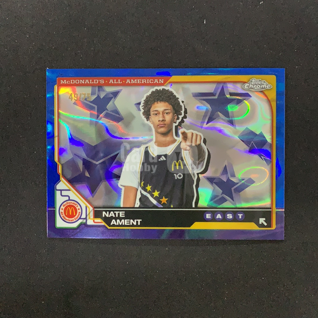 2025 Topps Chrome McDonald Nate ament 【SC拍卖】全美麦当劳 内特 阿门特 49/75编 蓝熔岩 收藏必备(贝卡)