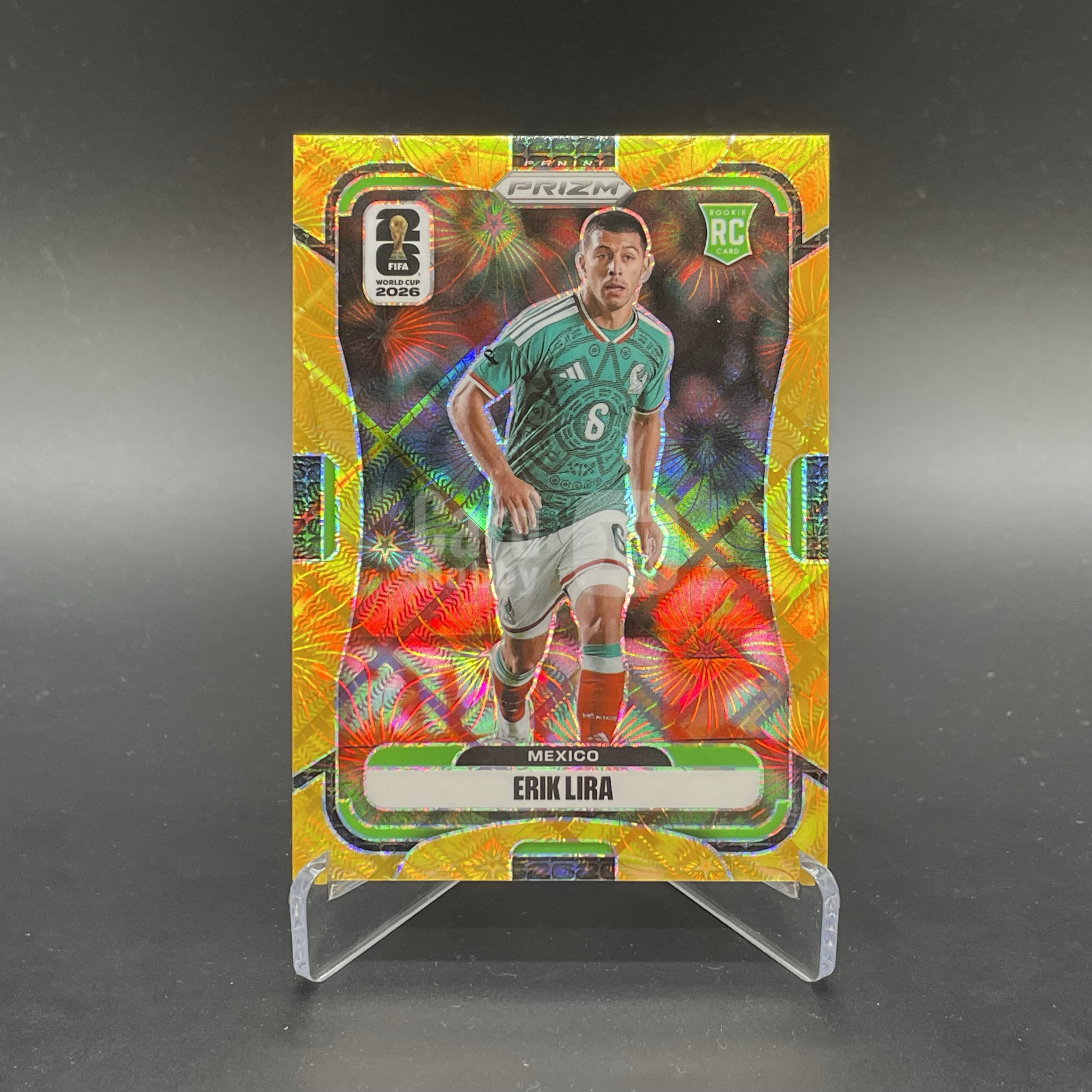 2026 Panini Prizm World Cup Erik Lira RC 美加墨世界杯 墨西哥 新秀 埃里克 利拉 03/10编 金折 金烟花折 稀少超低编 潜力新星 投资佳品 品如图 JJ