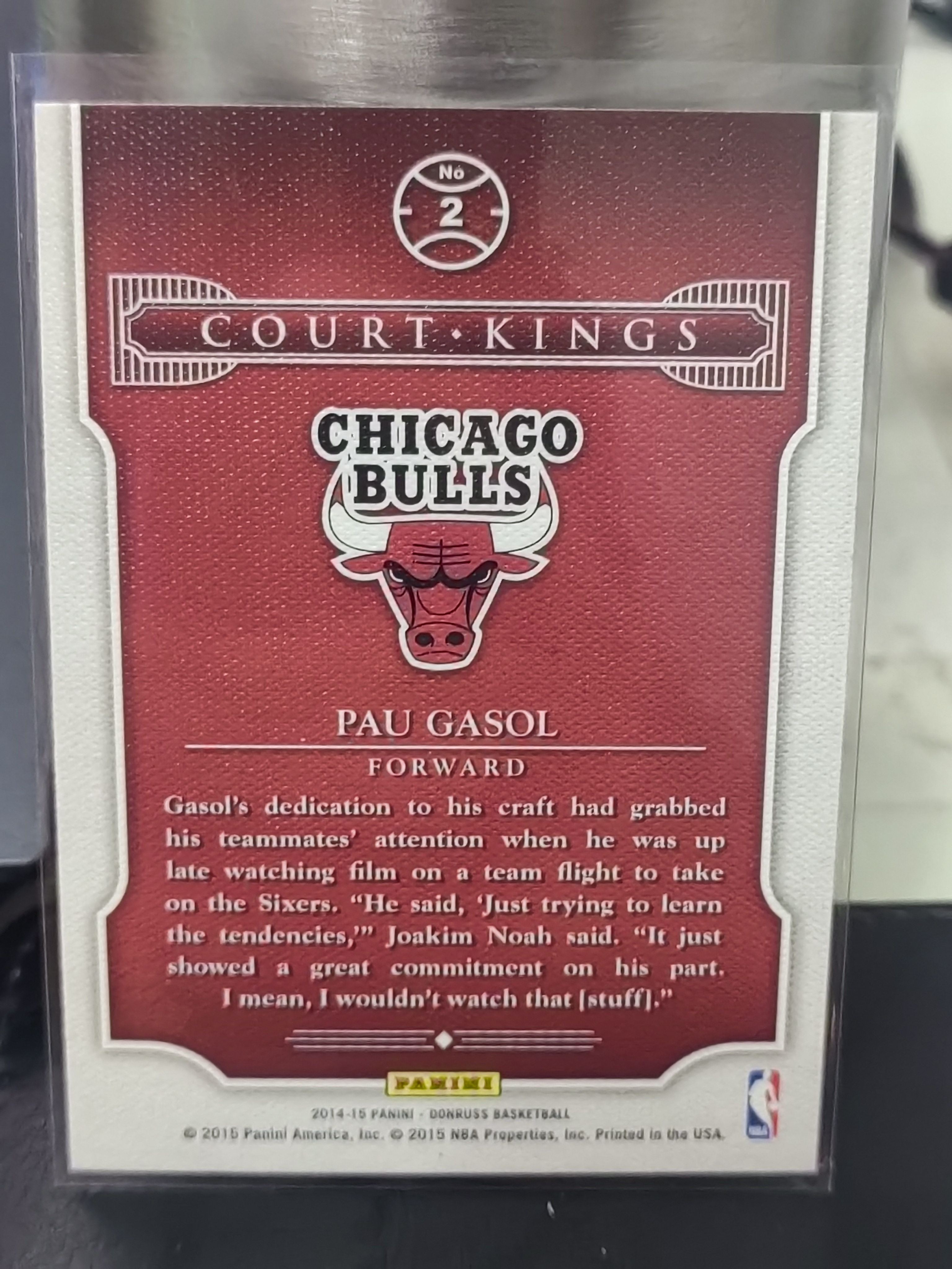 2014-15 Panini Donruss Pau Gasol 杜蕾斯 保罗加索尔 公牛 COURT KINGS 球场之王 篮 白边白角 不保卡品 卡品如图