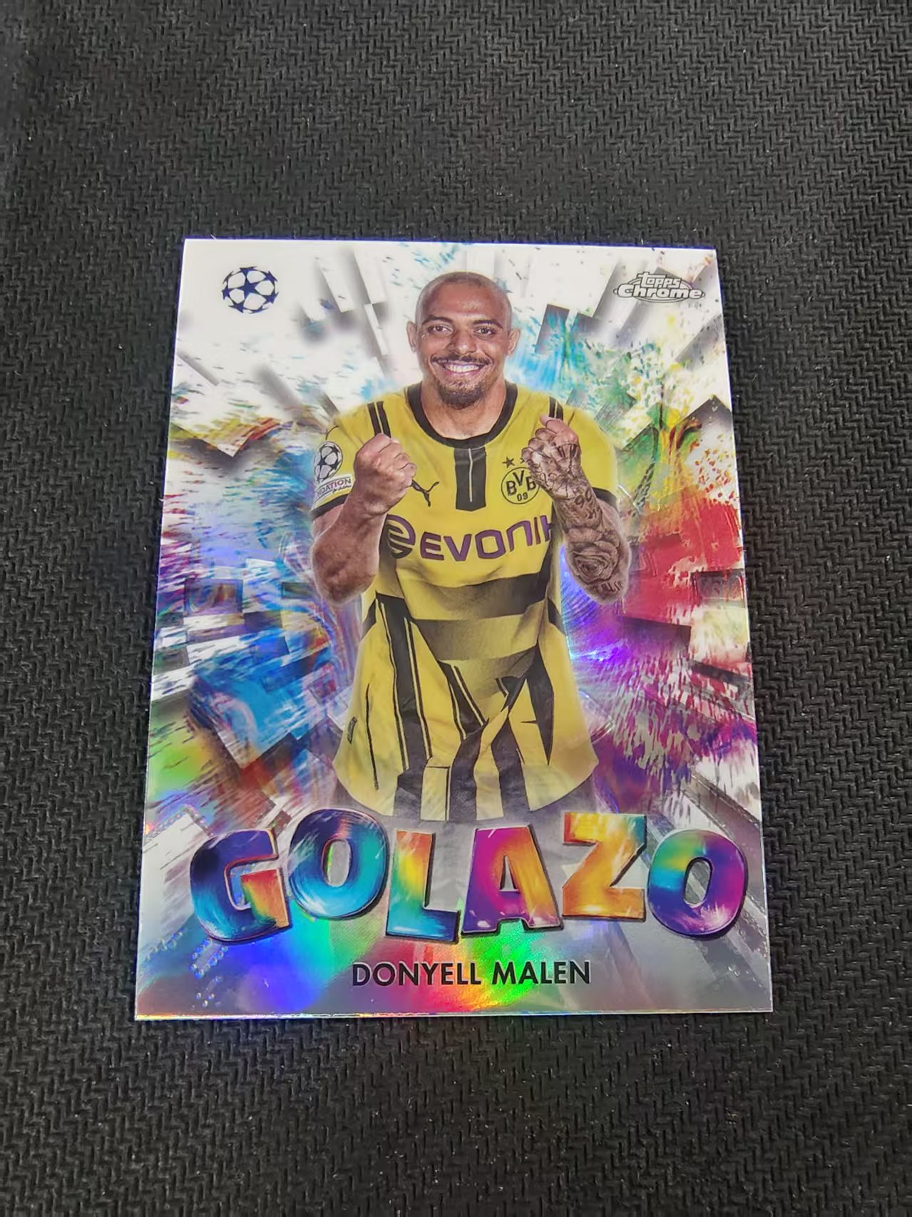 【可合并,不累计】2025 Topps Chrome Donyell Malen 马伦 多特 GOLAZO进球特卡 欧冠 银折 划痕 边角瑕疵 #4