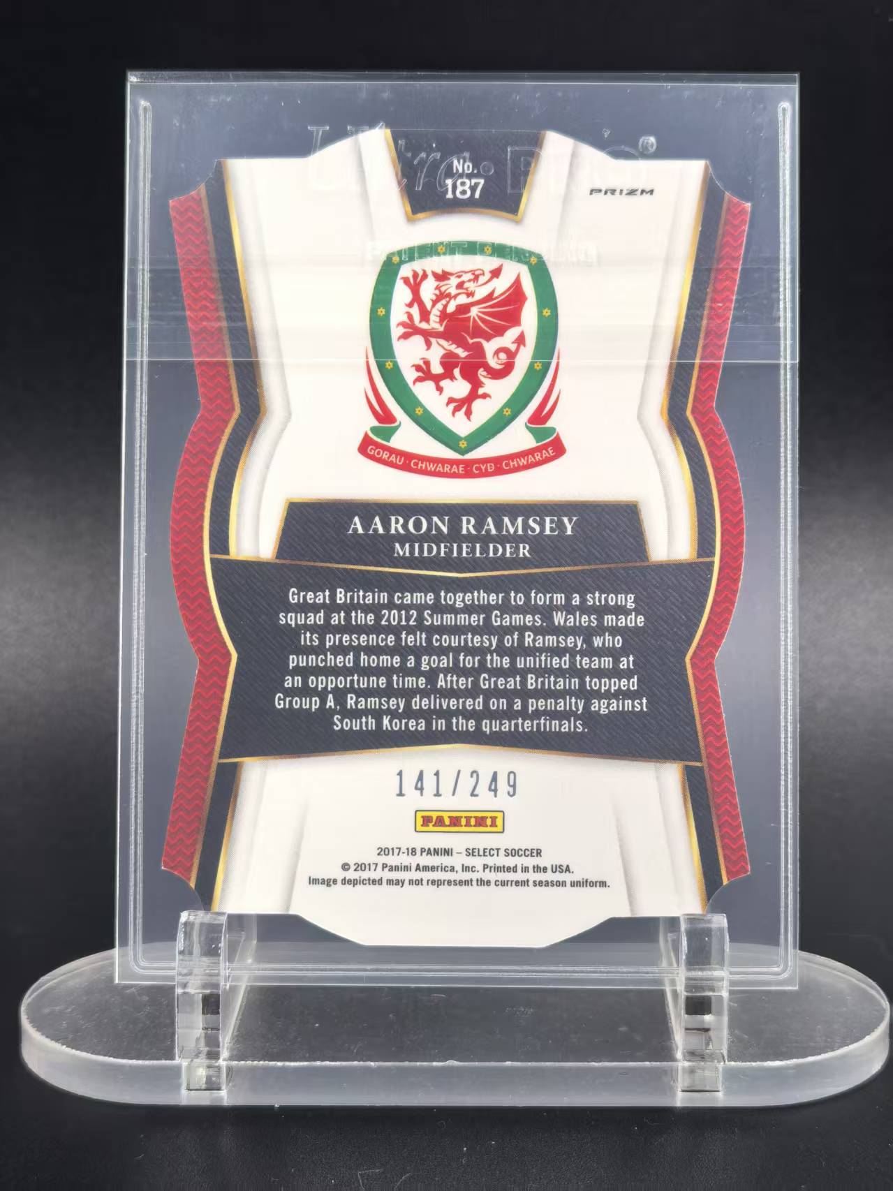 2017-18 Panini Select Aaron Ramsey #187 拉姆塞 威尔士 蓝折异型 141/249编