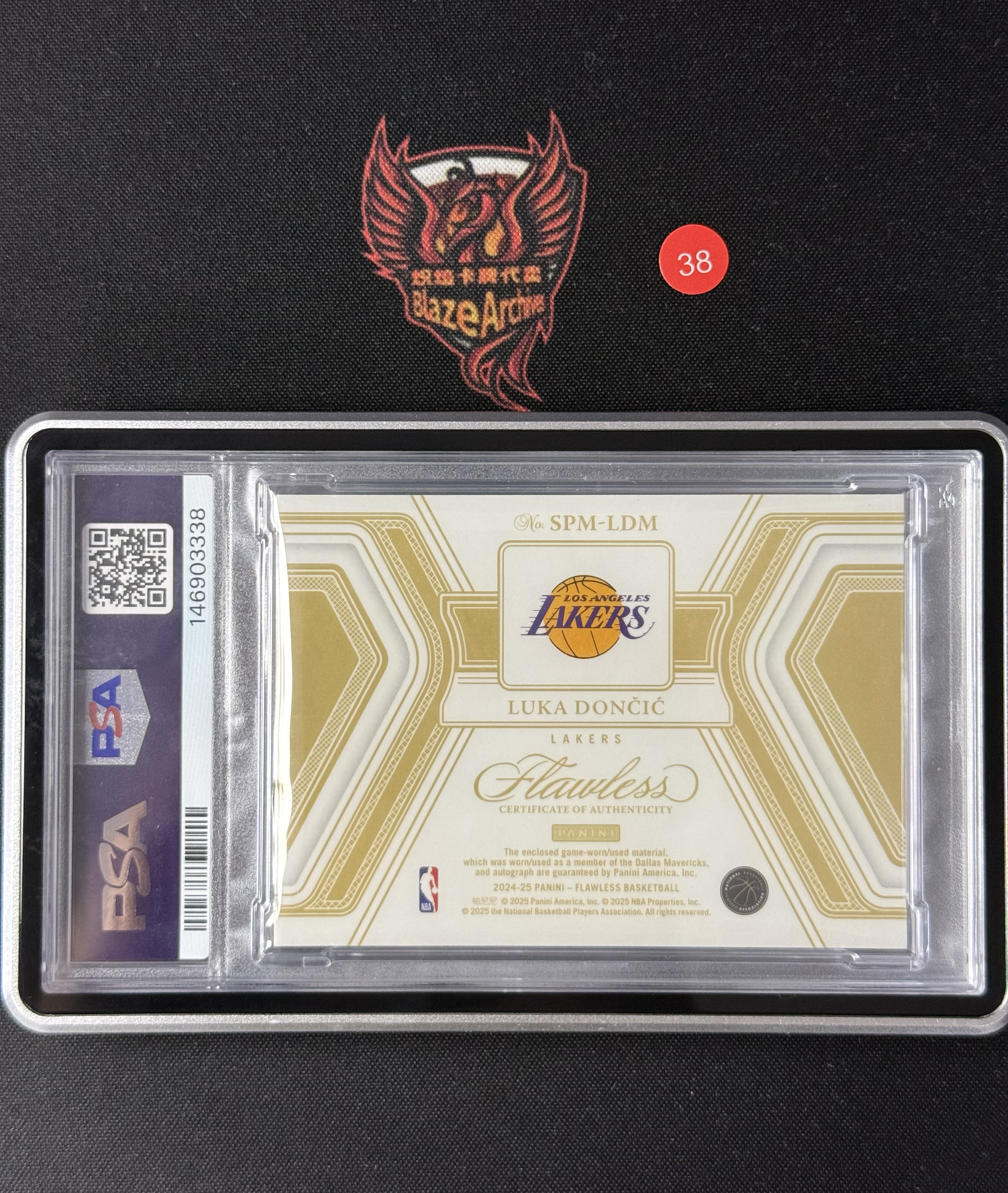 2024-25 Panini Flawless Luka Doncic 【炽焰拍卖】末年手提 湖人 卢卡 东契奇 05/10编 签字 卡签 SPM Gu落场物料暴力切割Patch 金平行 闪版 PSA10+10 双10 厚卡超难高分#鸣总