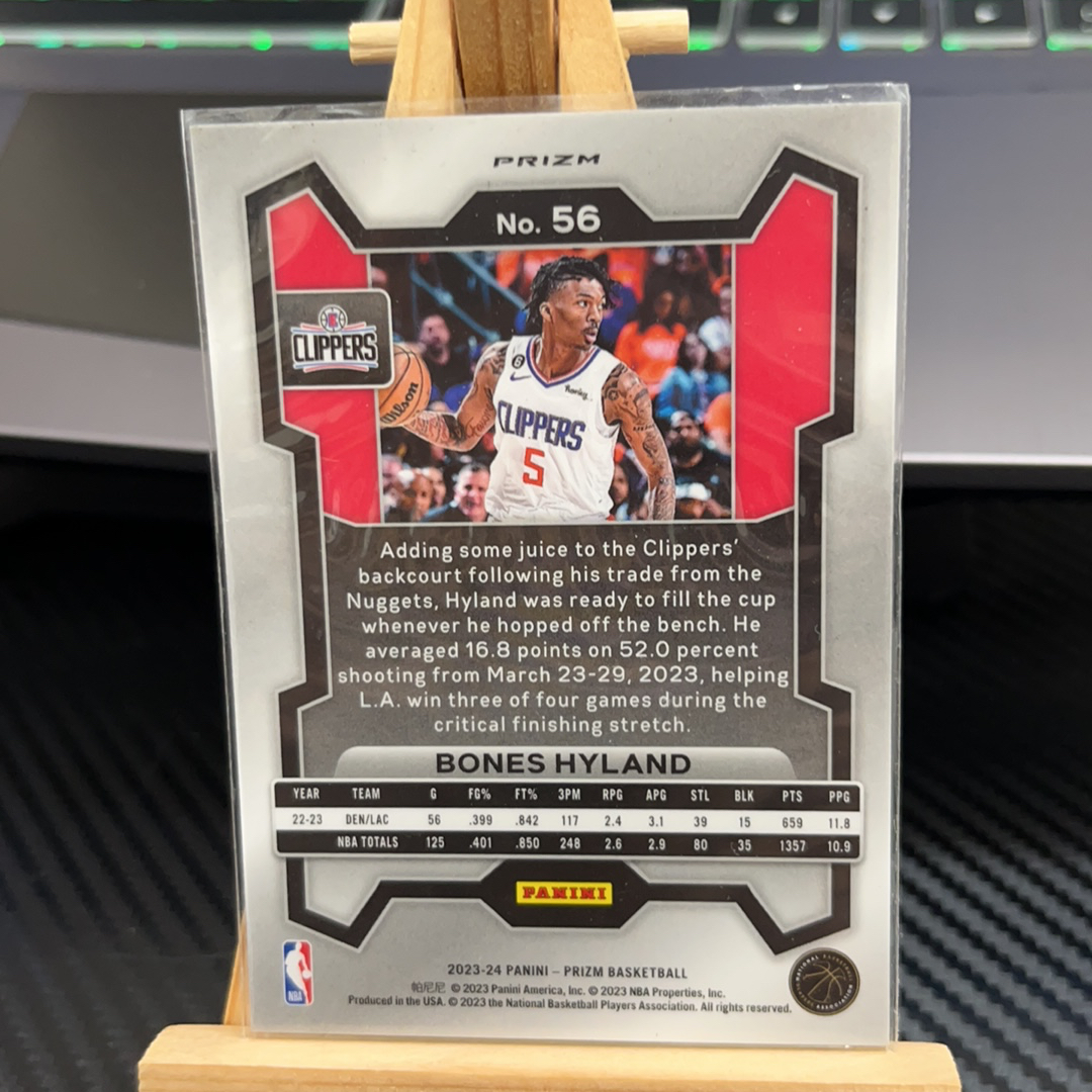 2023-24 Panini Prizm Bones Hyland 海兰德 快船 银折 折射 prizm系列 pz 卡品如图 凑图必备 值得收藏!免费代卖!