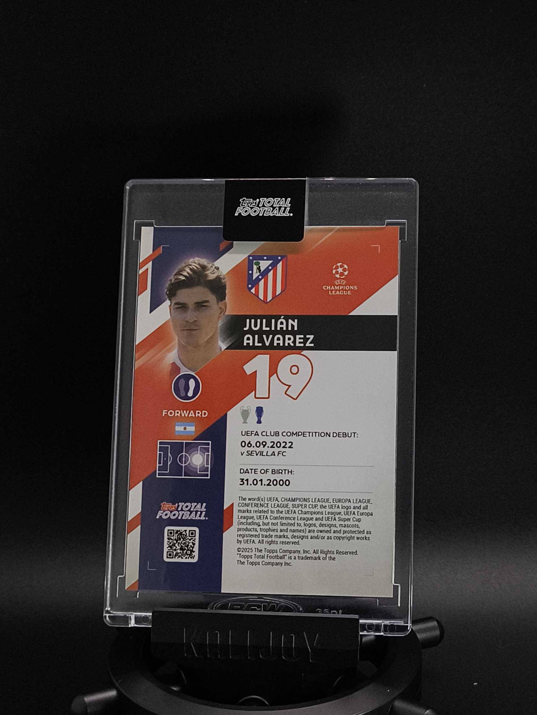 2025-26 Topps Total Football Julián Álvarez 胡利安·阿尔瓦雷斯 小蜘蛛 阿尔瓦雷斯 马德里竞技 马竞 阿根廷 6/25编 TTF 原封砖