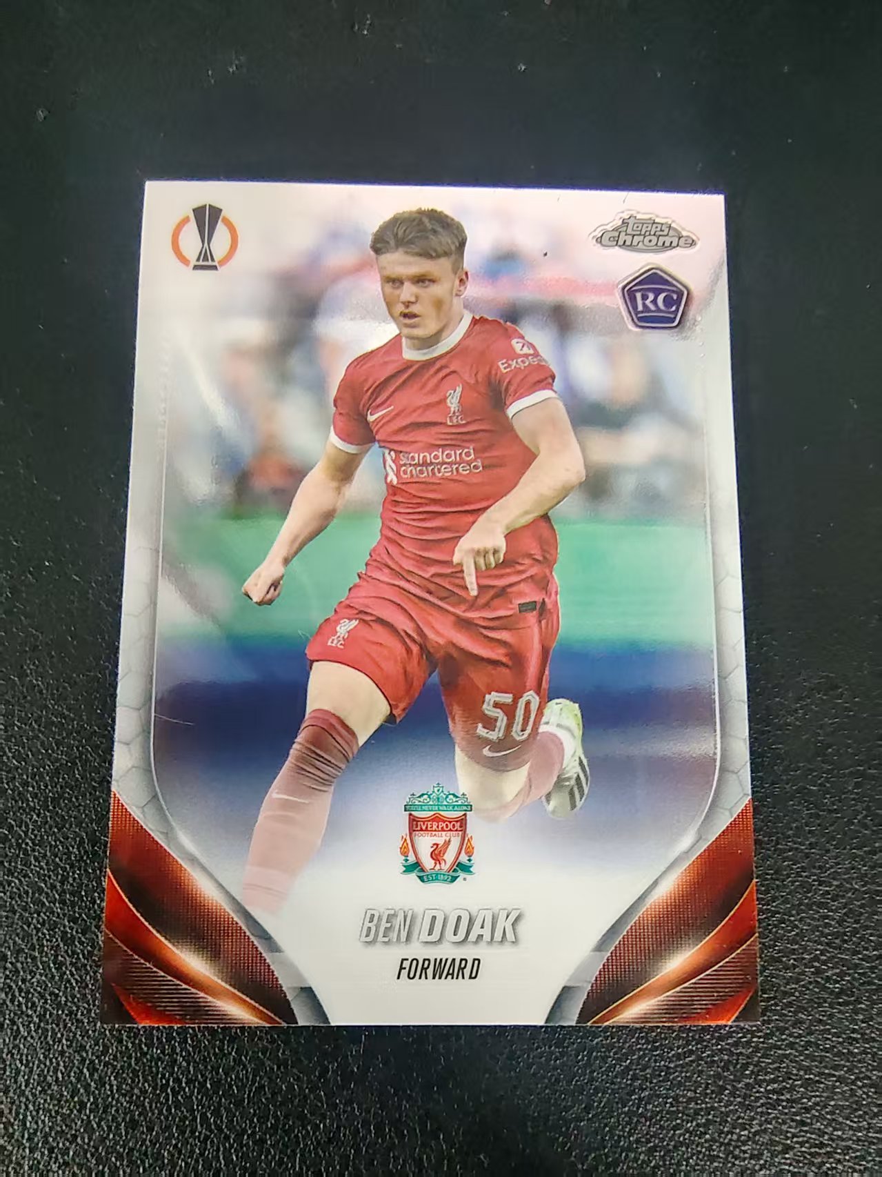 【可合并,不累计】2024 Topps Chrome Ben Doak 本 多克 新秀 RC 利物浦 欧冠 划痕 边角瑕疵 #177