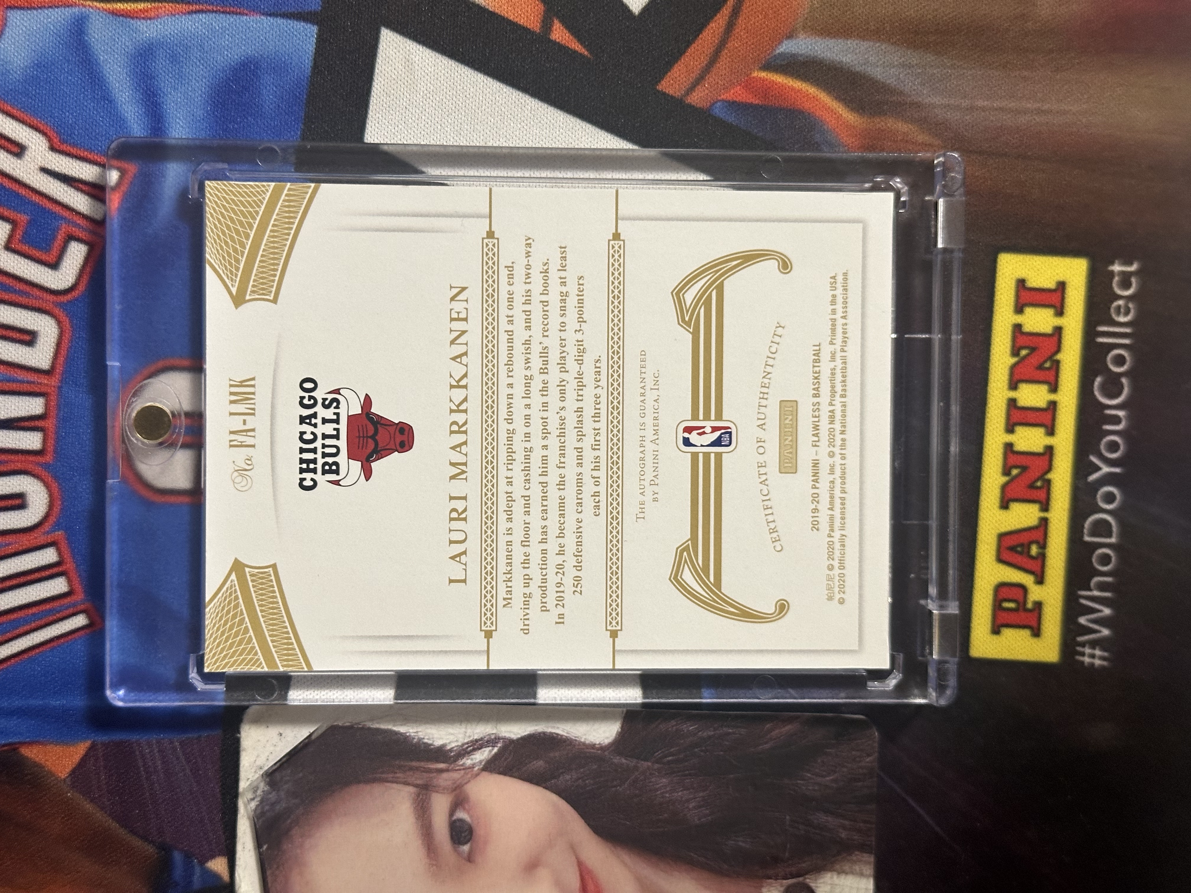 2019-20 Panini Flawless Lauri Markkanen 【小猪包代卖】公牛 马尔卡宁 10编 队标 签字 卡签 金折 爵士 乔治