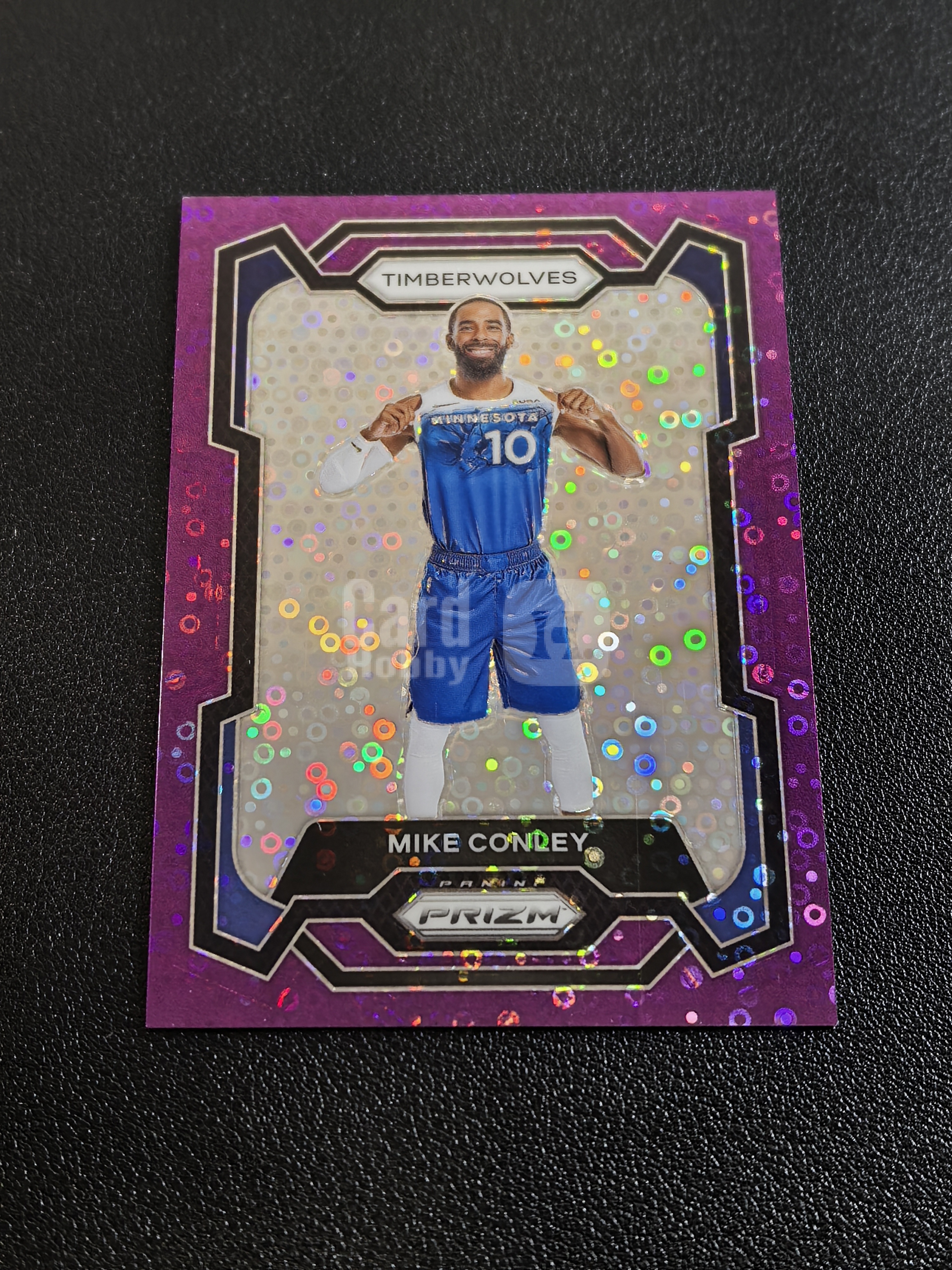 2023-24 Panini Prizm Mike Conley PZ 森林狼 迈克康利 70/75编 紫泡泡折 折射 微瑕 实卡精美 卡品如图 胡总