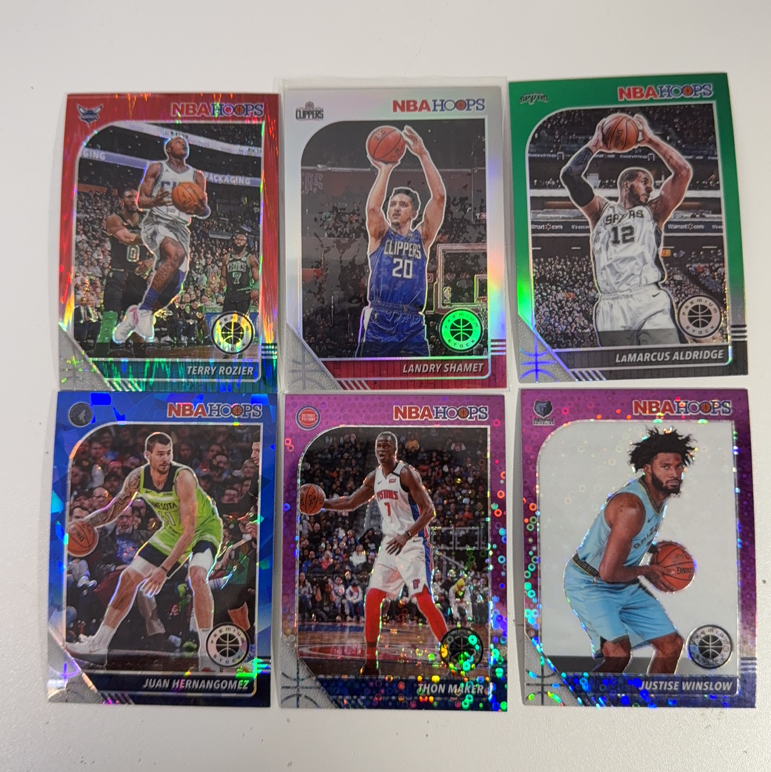 【免费代卖】6张 打包 lot HOOPS 折射 罗齐尔 温斯洛 沙梅特 马刺 骑士 勇士 湖人 火箭 独行侠 魔术 值得收藏!!