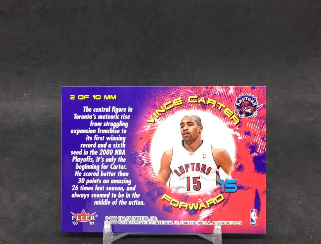 【DC拍卖】11.25 FLEER MYSTIQUE 大比例折射特卡 经典老特 实卡美如画 四大分卫之一 名人堂巨星 NBA历史最强扣将 半人半神 文斯 卡特