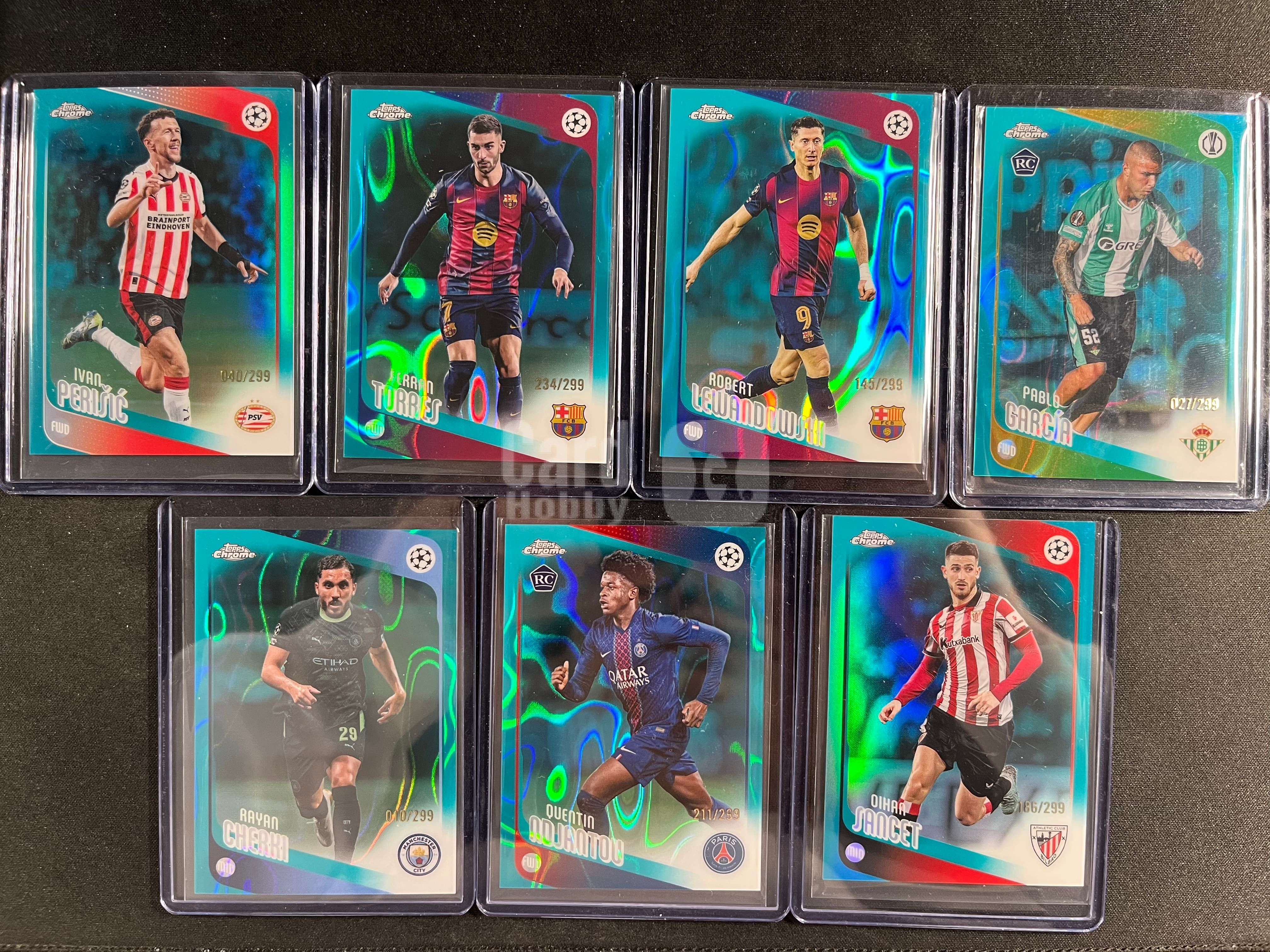 【古都代卖】 2025-26 Topps Chrome 莱万多夫斯基 费兰 托雷斯 伊万 佩里西奇 恩坦恩图等 两张新秀 299编 青熔岩折 ...