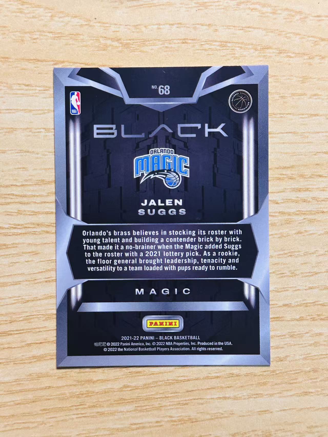 2021-22 Panini Black Jalen Suggs 嘿嘿代卖 小黑盒 杰伦 萨格斯 新秀 RC 149编 魔术 收藏必备