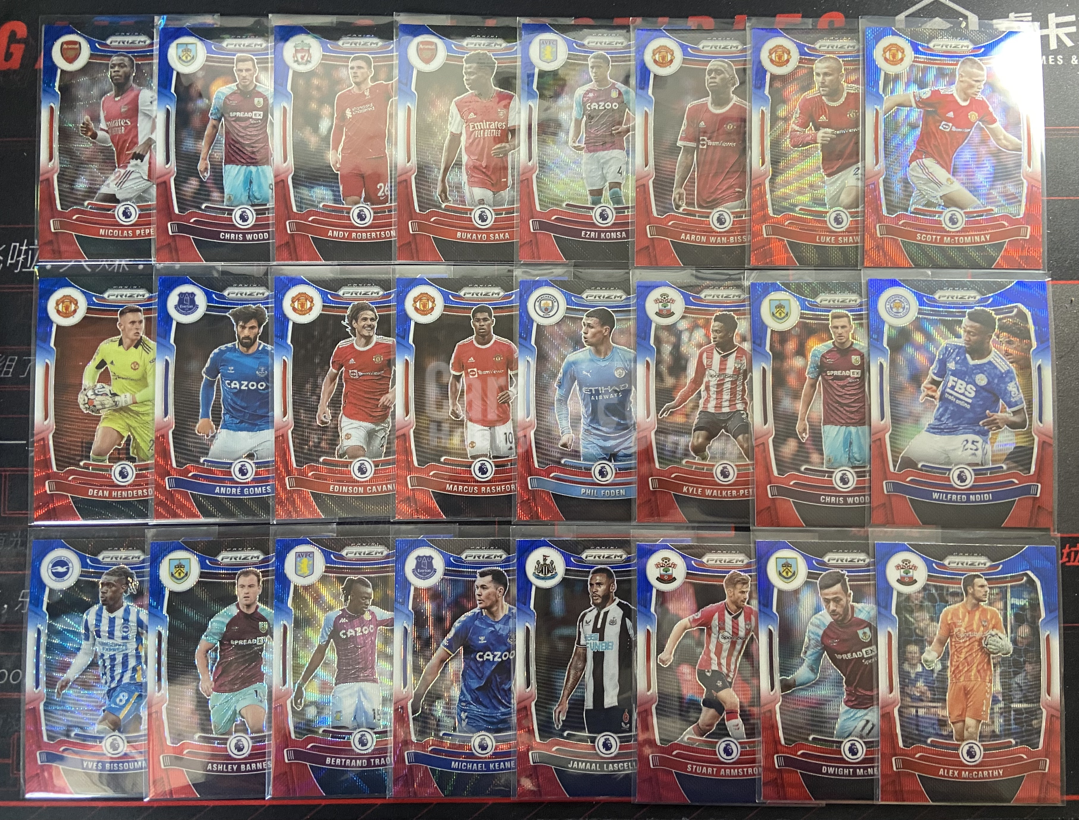 2021-22 Panini Prizm Bukayo Saka 英超 萨卡 福登 拉什福德 卡瓦尼 卢克肖 罗伯特森等 三色波纹折 折射 lot 打包 实卡精美 收藏必备 万卡-LRJ