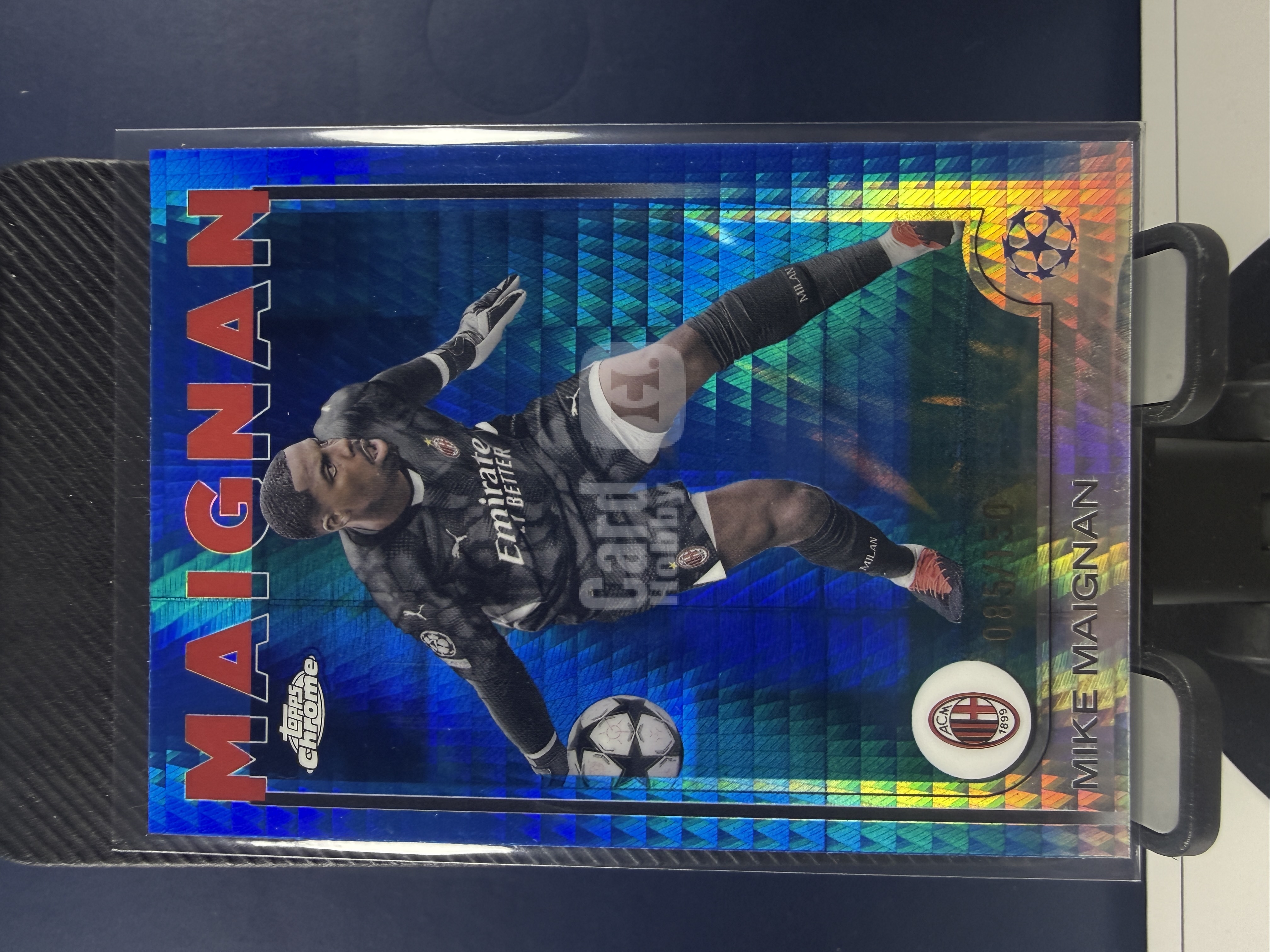 2024-25 Topps Chrome Mike Maignan TC 欧冠 AC米兰 迈克迈尼昂 蓝折 150编 折射 收藏必备 (沸腾)