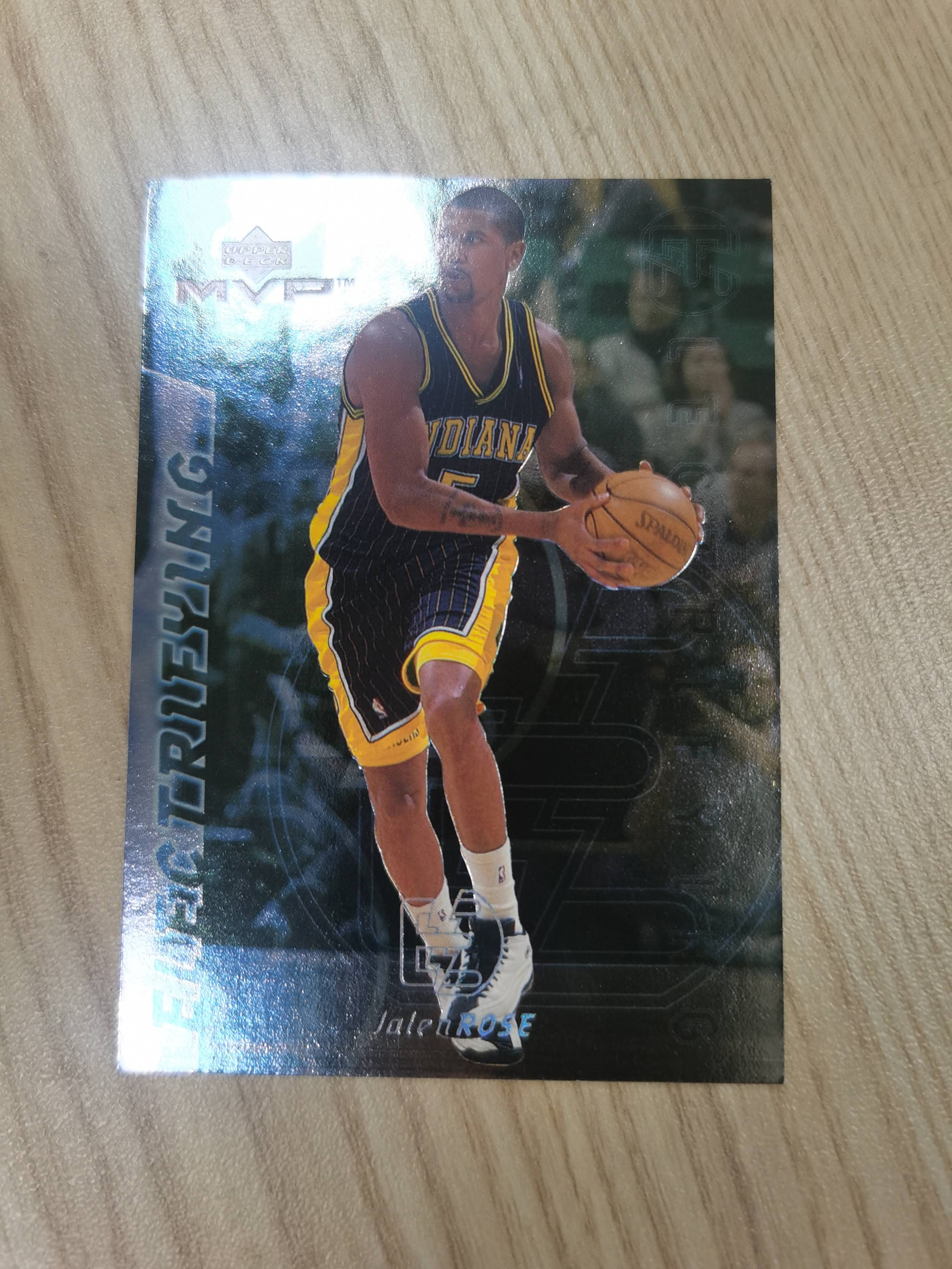 2000-01 Upper Deck MVP Jalen Rose 2000-01 杰伦-罗斯 UD mvp electrifying 折射标 密歇根五虎之一 00年最快进步球员 步行者 极具收藏价值