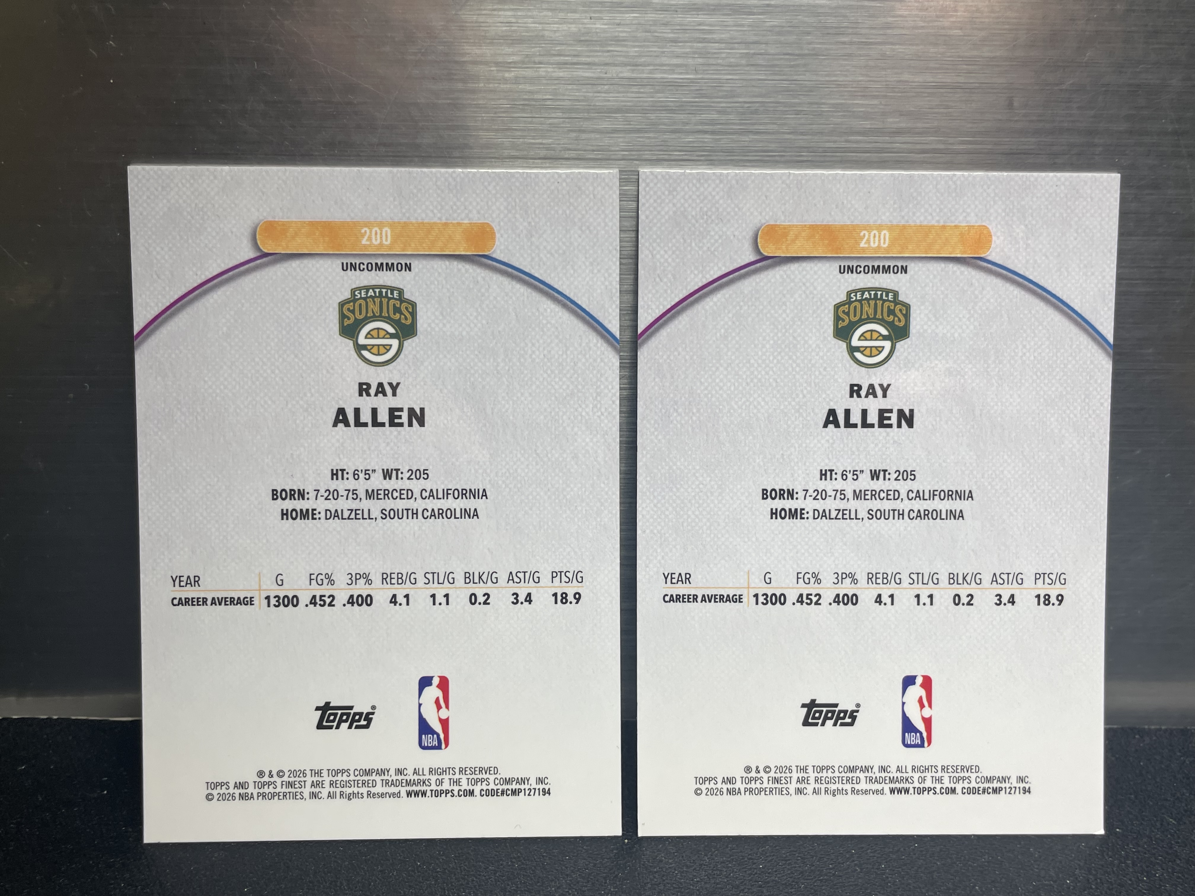 (K6) 2026 TOPPS BASE 雷阿伦 近期大热球星 收藏必备 卡品如图 ! ! !