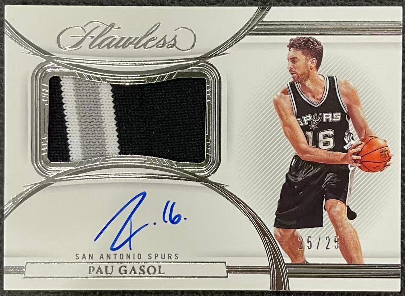 2021-22 Panini Flawless Pau Gasol 【赛博典藏】 手提 马刺 保罗 加索尔 25/25 尾编 HPA 签字 卡签 加嫂 暴力切割 微瑕如图 #DE#