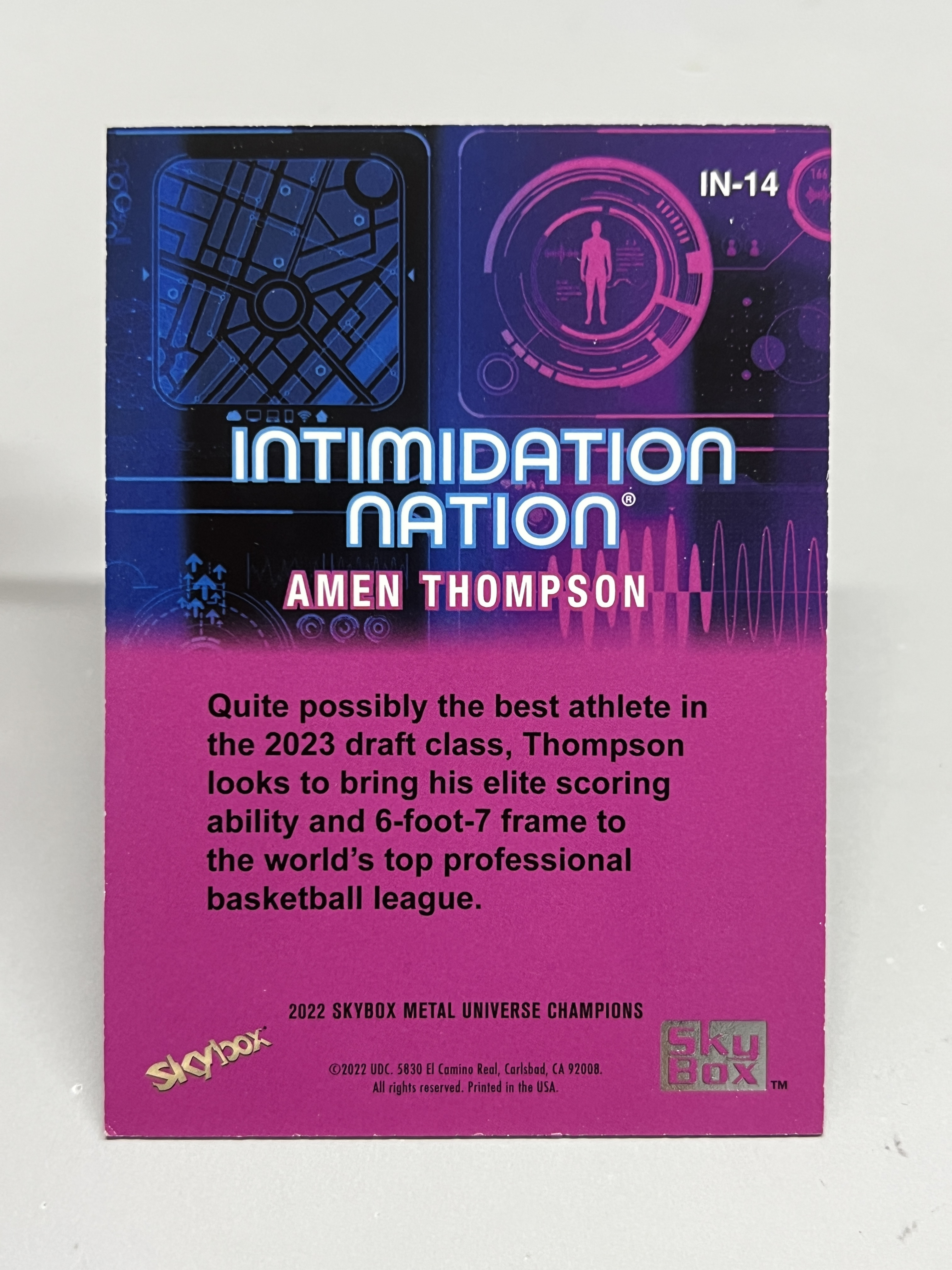 2022 SkyBox Metal Universe Champions Amen Thompson【挂机拍卖】汤普森 金属宇宙冠军 大头 特卡 彩虹折 #IN-14 收藏 凑套 卡品如图