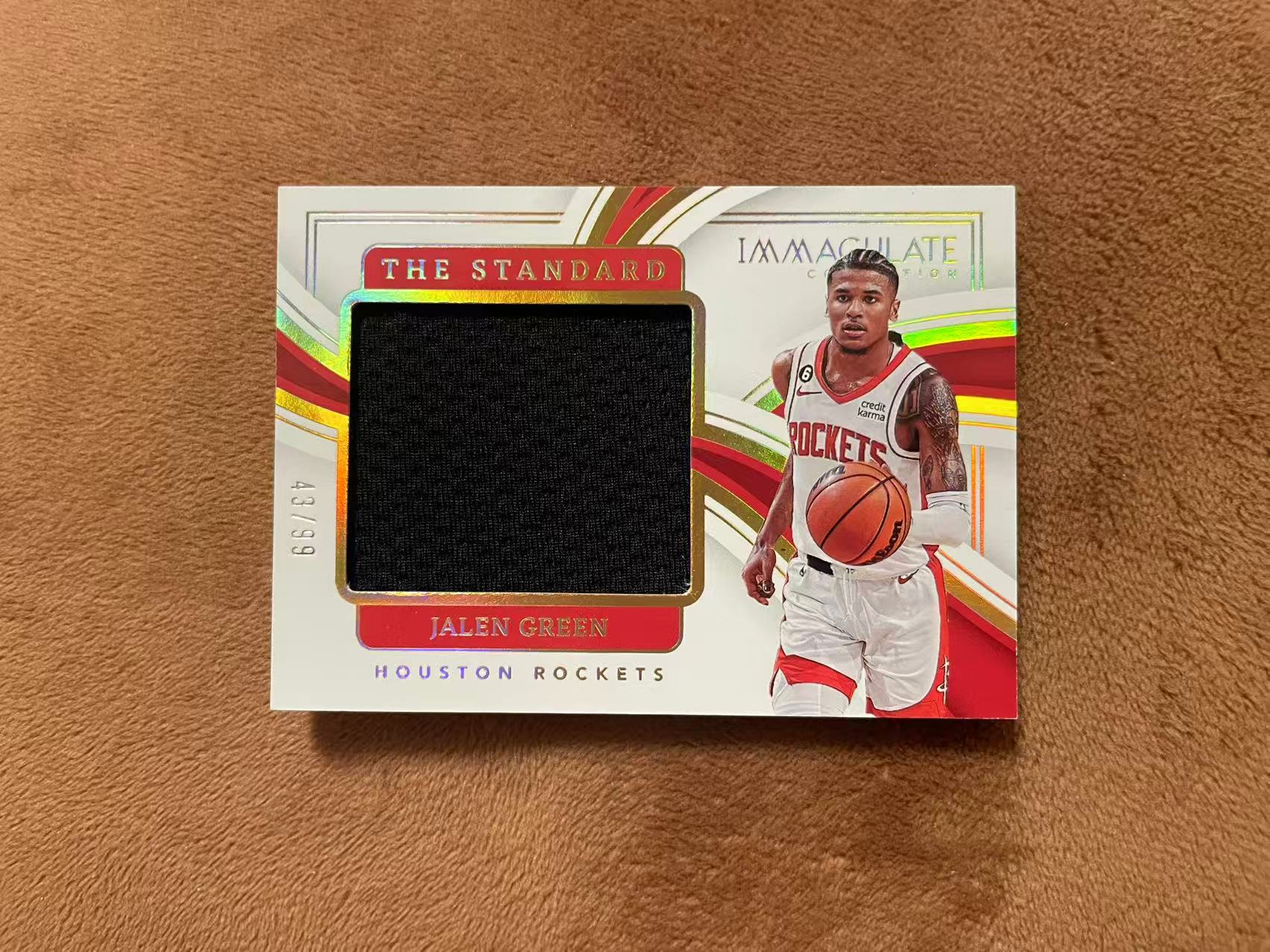 2022-23 Panini Immaculate Jalen Green 爱咪咪imm 火箭 杰伦 格林 风雪 The Standard 大窗GU球衣 落场切割 patch 99编【z】