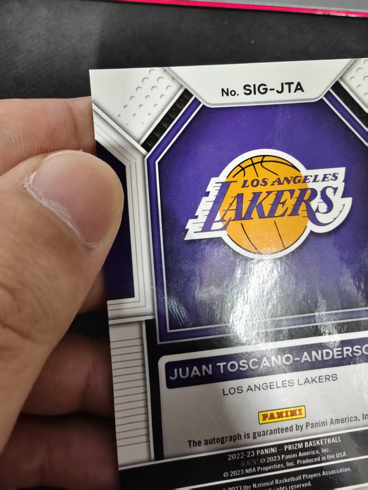2022-23 PANINI Prizm Juan Toscano-Anderson 洛杉矶湖人 胡安 托斯卡诺 安德森 签字 瑕疵如图