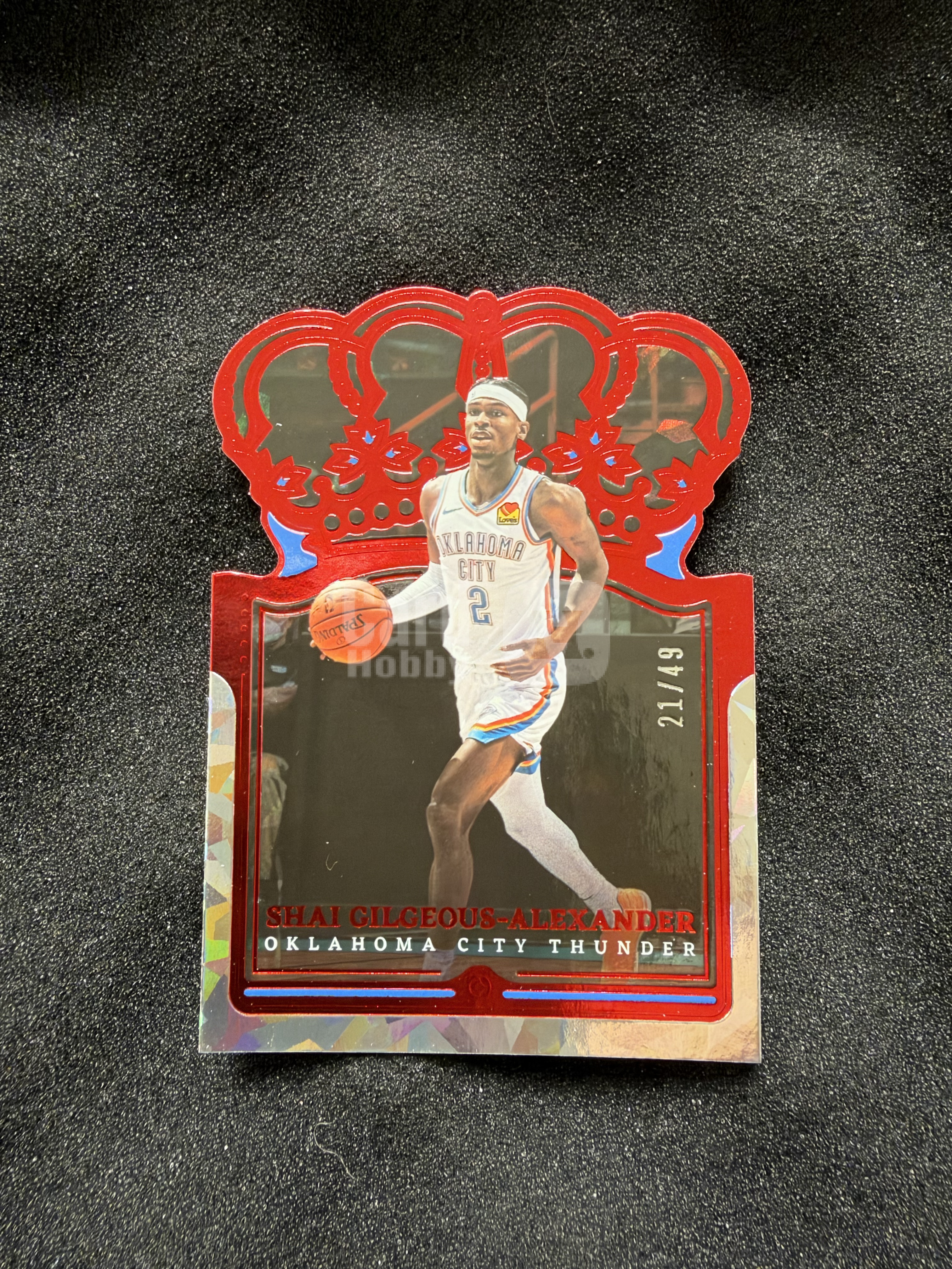 2021-22 Panini Crown Royale Shai Gilgeous-Alexander 皇冠系列 雷霆队 亚历山大 SGA 红皇冠 21/49编 卡品如图