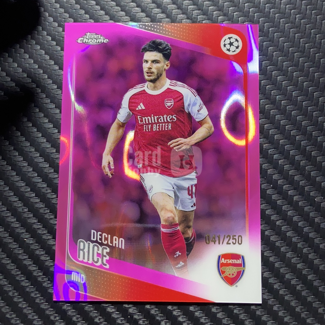 【小牛代拍】2025-26 Topps Chrome Declan Rice 欧冠 欧战 TC 阿森纳 英格兰 莱斯 赖斯 签字 粉熔岩折 粉折 41/250编 卡品如图(Tarkuya)