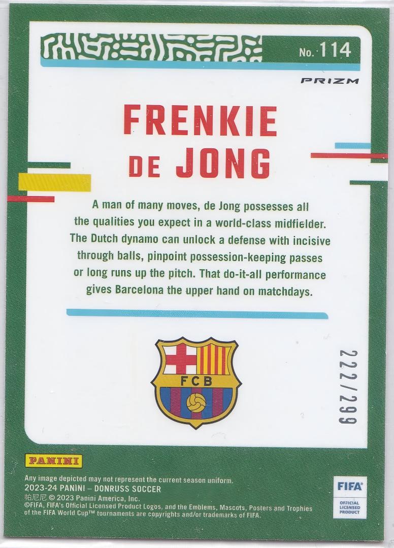 2023-24 Panini Donruss Frenkie de Jong #114 杜蕾斯 O版 荷兰 巴塞罗那 弗兰基 德容 带编299/222