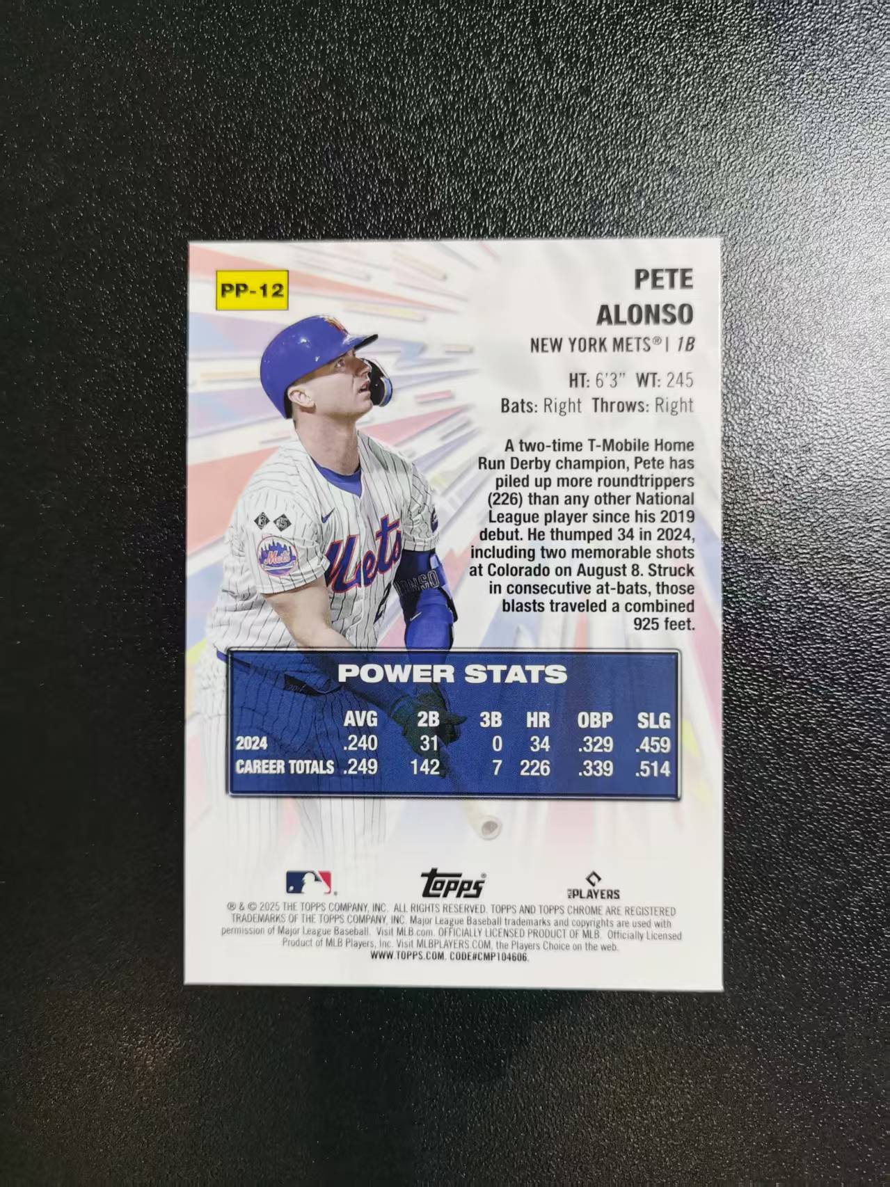 2025 Topps Chrome Pete Alonso 皮特阿隆索 超能特卡 TC棒球 MLB 折射 收藏凑套 卡品如图 免费代拍CC16