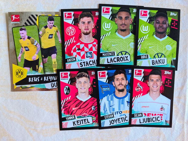 2021 Topps 德甲 贴纸 罗伊斯 雷纳 约维蒂奇 拉克鲁瓦 巴库 斯塔赫 柳比契奇 多特蒙德 科隆 狼堡 美因茨 凑套必备