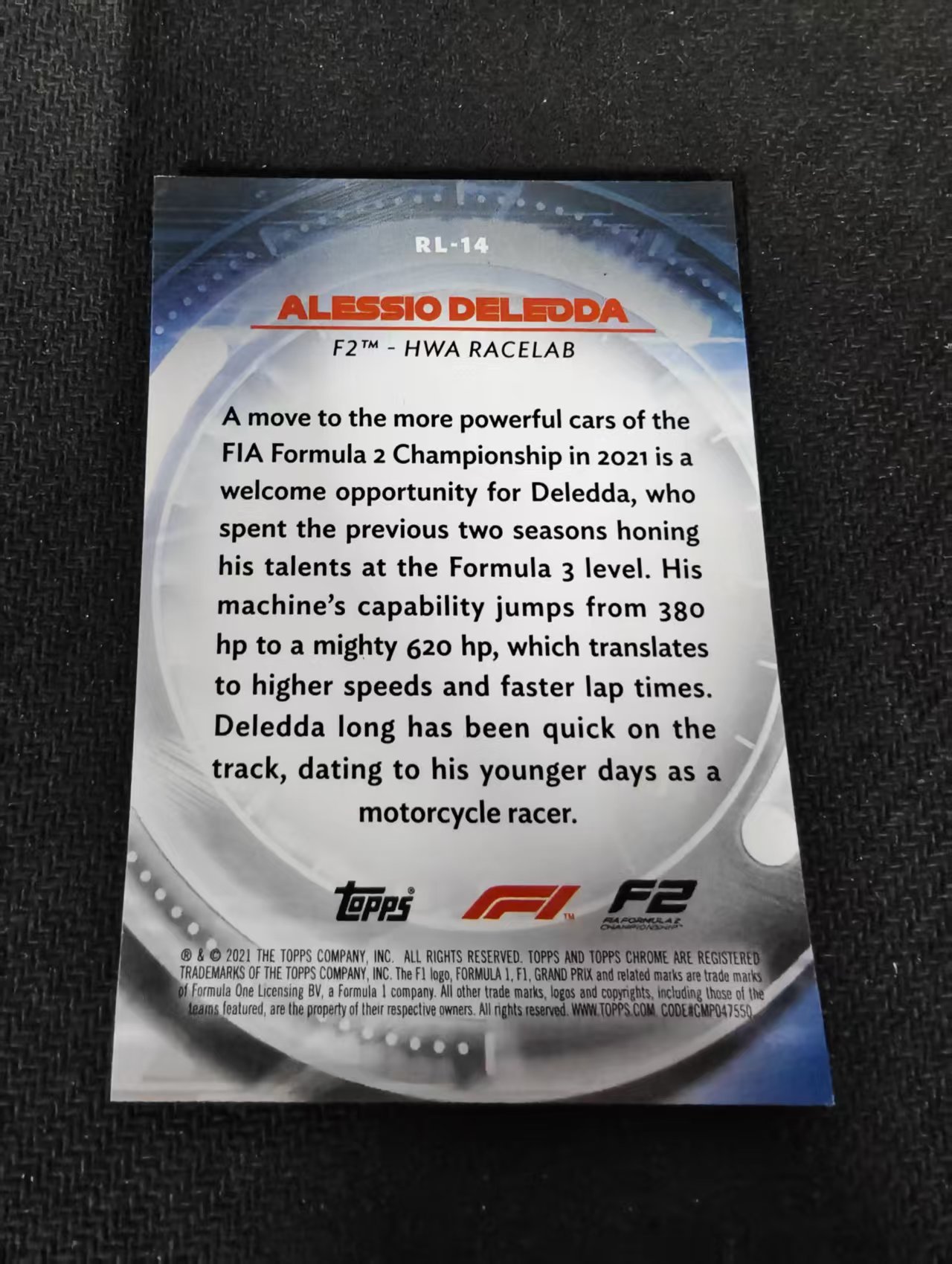 2021 Topps Chrome F1 Alessio Deledda F1 阿莱西奥 德莱达 银折 red liners 特卡 边角瑕疵 #14