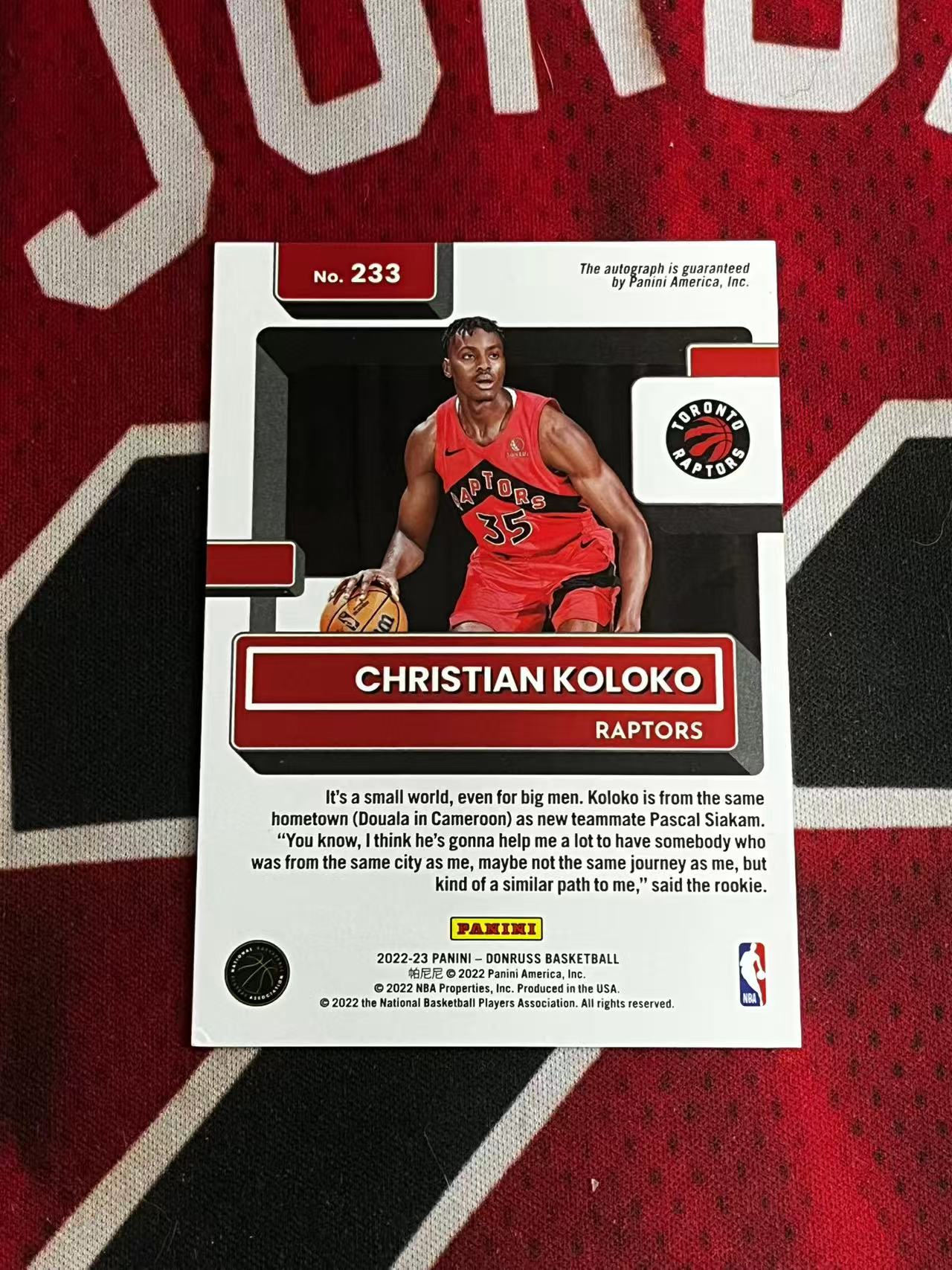 【接寄拍】2022-23 PANINI DONRUSS 杜蕾斯系列 猛龙 新秀RC 克里斯蒂安科洛科 科洛克 75编 签字卡 新秀签 钻石折 折射 专收凑套必备【烂臭嘴拍卖】