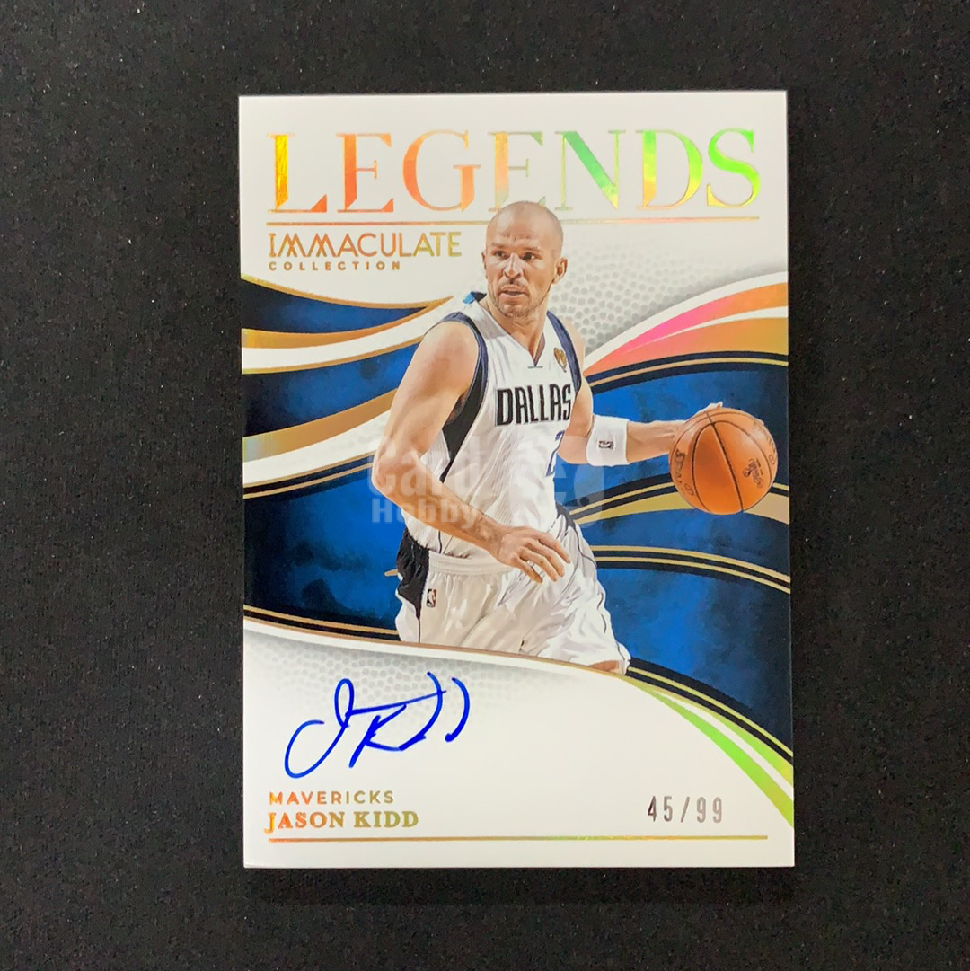 2024-25 Panini Immaculate Jason Kidd 【SC拍卖】爱咪咪 独行侠 杰森基德 45/99编 传奇签 卡签 签字 收藏必备(多总)