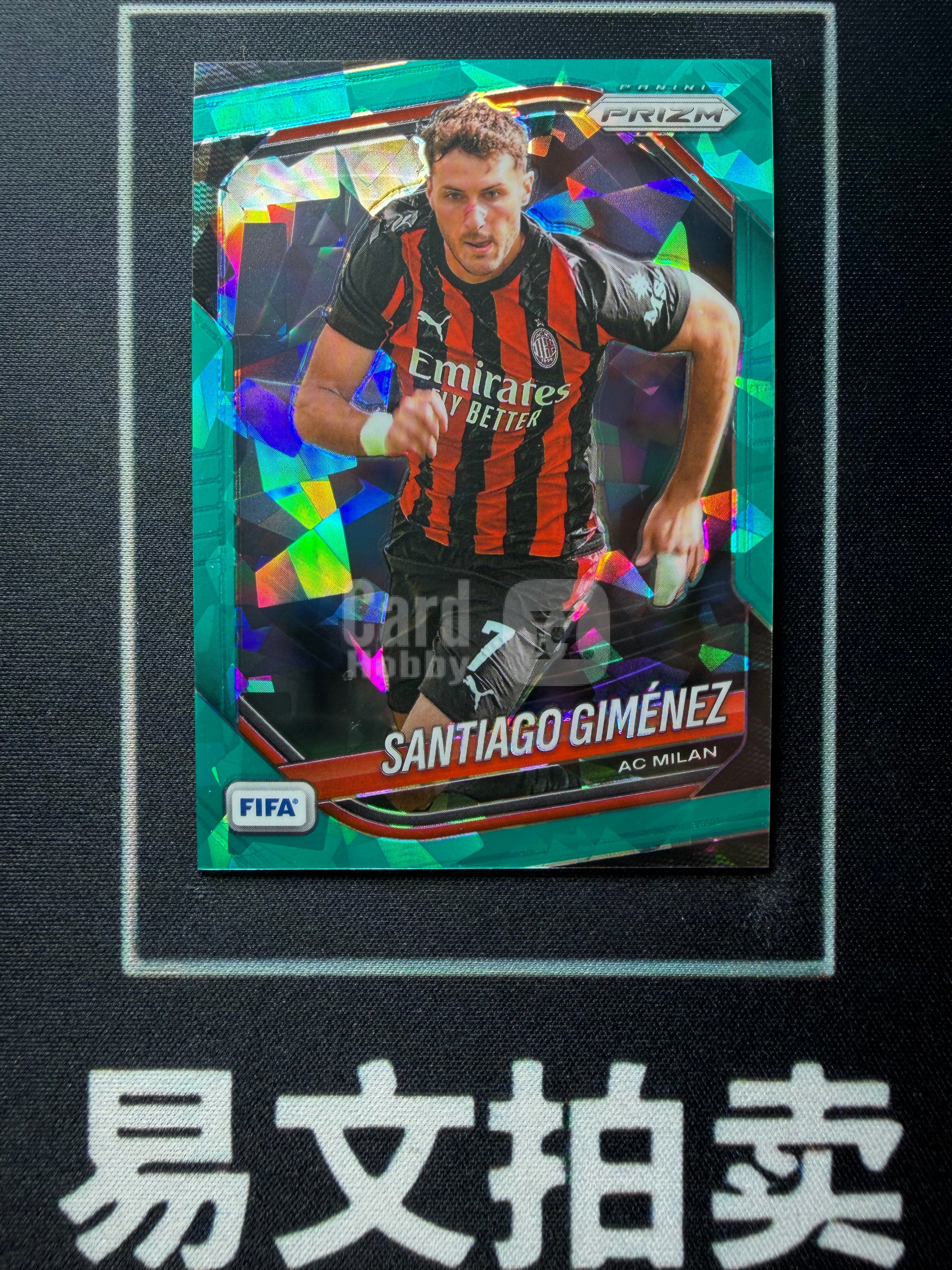 【易文拍卖 超级回款】2025-26 Panini Prizm Pz FIFA SANTIAGO GIMENEZ 费耶诺德 圣地亚哥 吉门内斯 AC米兰 99编 青碎冰折 卡品如图#agger