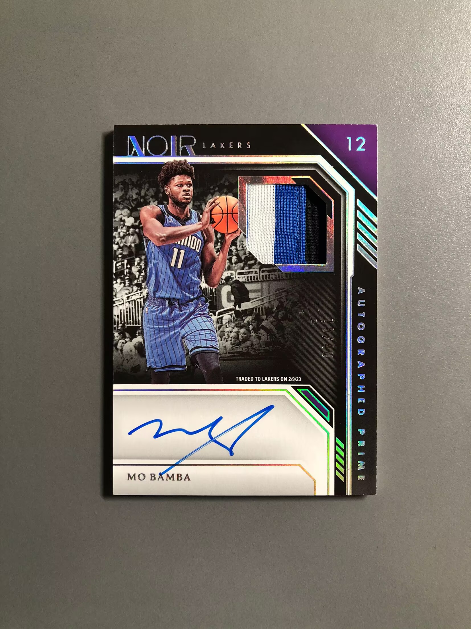 2022-23 Panini Noir Mo Bamba 穆罕默德·班巴 湖人 落场 球衣 签字 卡签 PA 40编 实卡好看 瑕疵如图 可累计 FT014【诚接代卖】