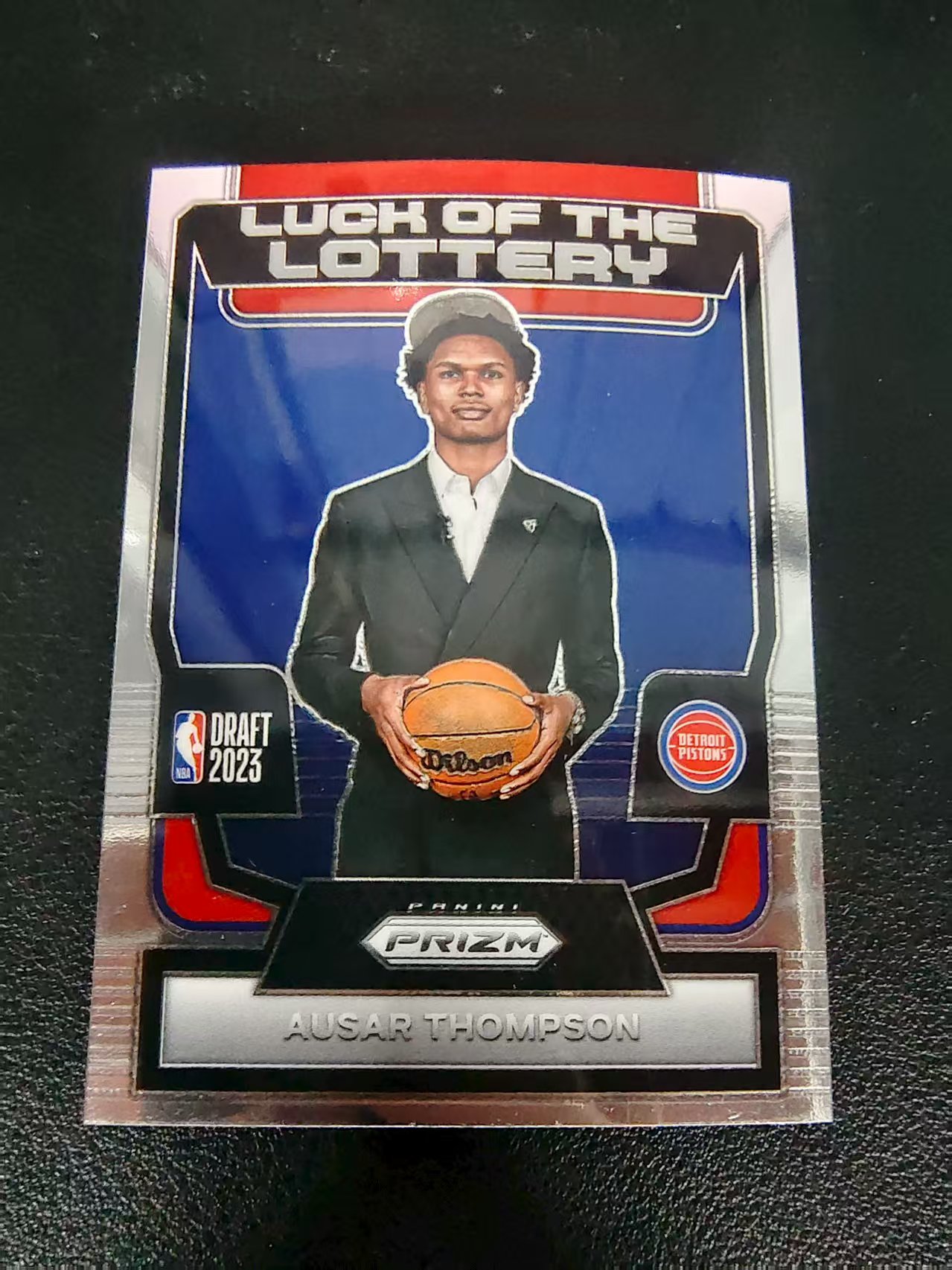 【可合并,不累计】2023-24 Panini Prizm Ausar Thompson 活塞 新秀RC 奥萨尔汤普森 乐透秀定裝特卡 PZ 划痕 边角瑕疵 介意勿拍 #3