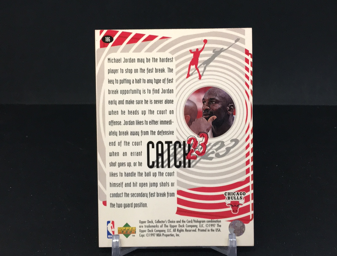 【DC拍卖】4.27CR7(微瑕)1997 Upper Deck Collector's Choice #186 迈克尔・乔丹 快攻特卡 公牛队