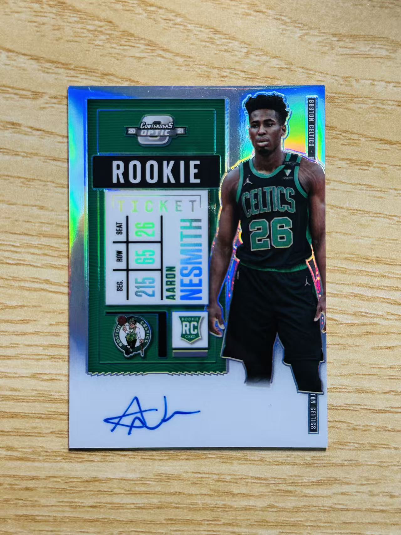 2020-21 Panini Contenders Optic Aaron Nesmith 嘿嘿代卖 球票 optic 阿隆 内史密斯 新秀 RC 签字 卡签 银折 凯尔特人 实卡精美 收藏必备