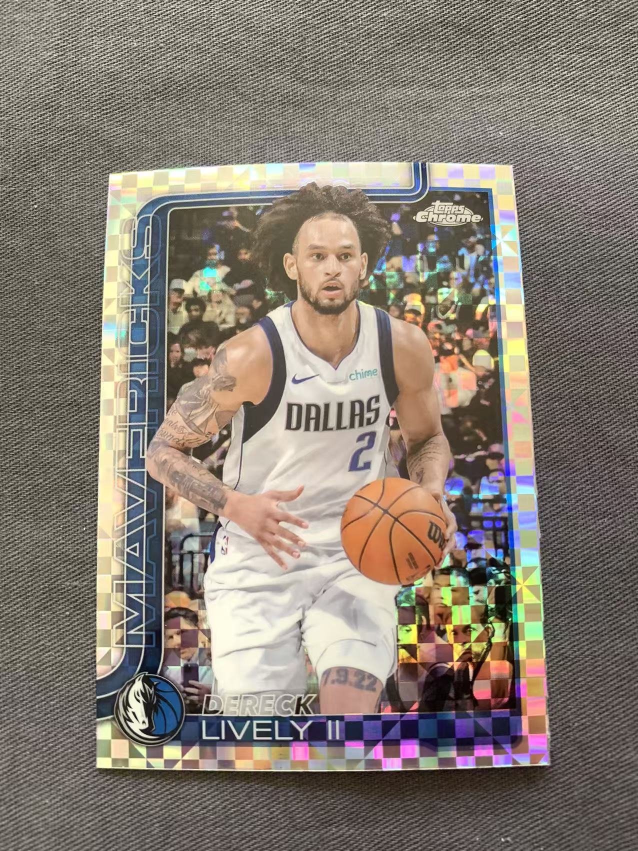 2025 Topps Chrome Dereck Lively II tc 元年 独行侠 莱夫利 格子折 折射 稀有 专收必备 戴戴