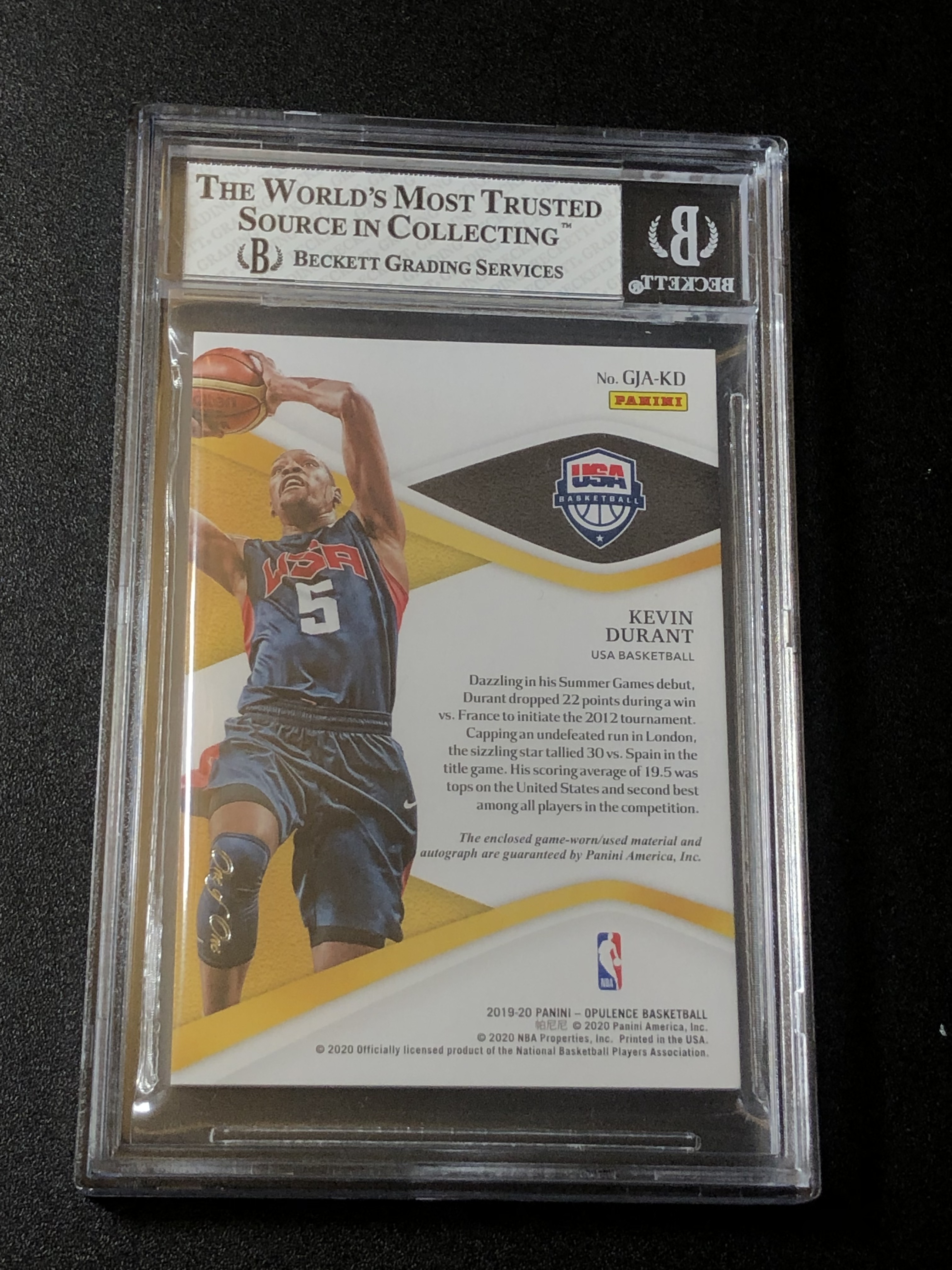 【喷子拍卖】2019 20 Panini Opulence Kevin Durant 金书系列 Usa 梦之队 死神 杜兰特 Patch 签字 一编 蓝闪 1of1 Pa 卡签 大hit卡 最 2299