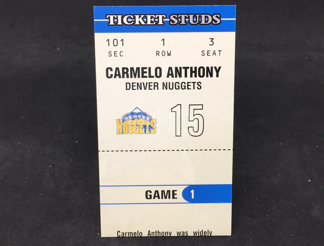 【DC拍卖】4.28 2003-04 Fleer Authentix 丹佛掘金 卡梅隆・安东尼 新秀 Ticket Studs 票根特卡