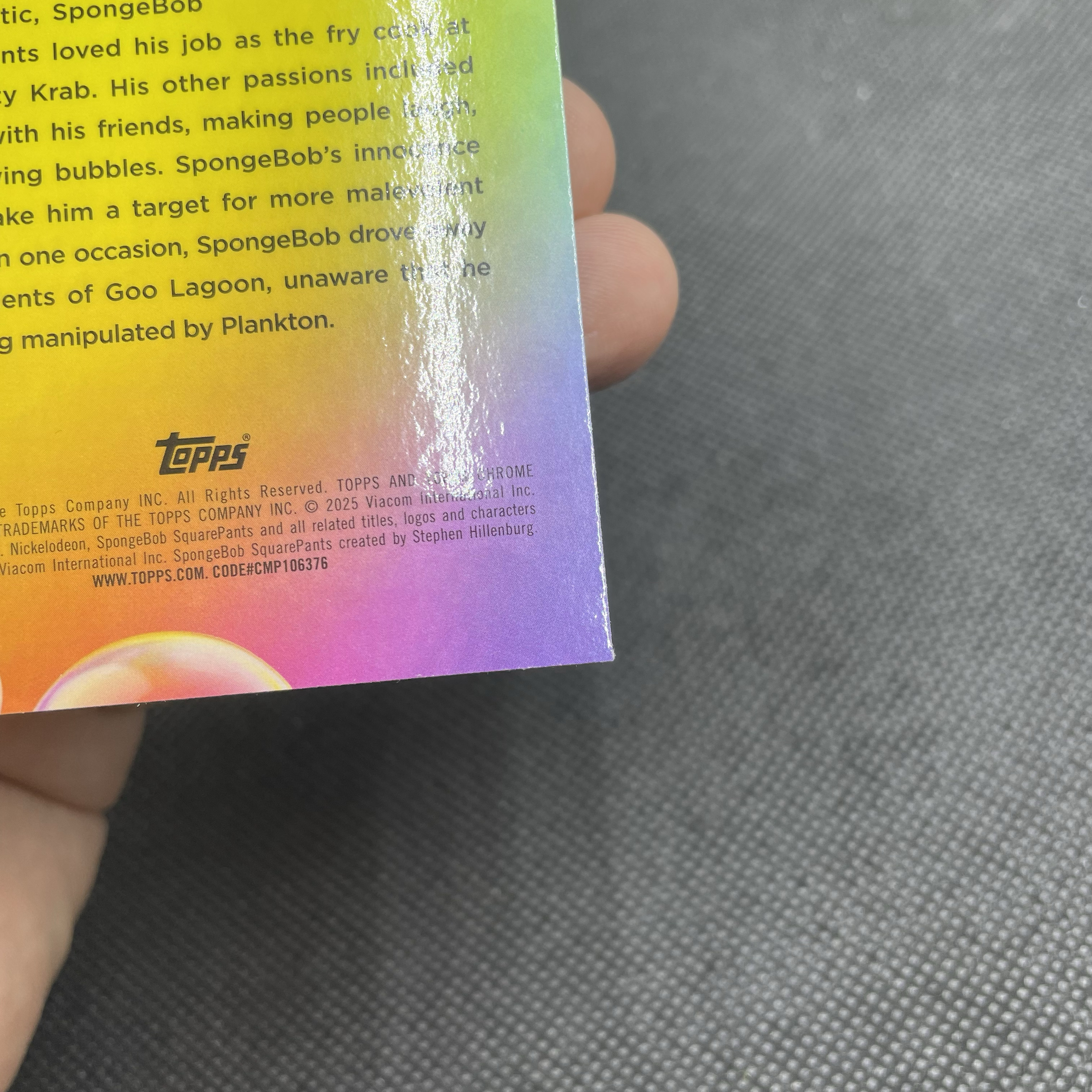 2025 Topps Chrome Spongebob Squarepants 【无界代卖】25周年 海绵宝宝 35/99编 绿折 绿碎冰折 可爱选图 人气角色 品如图 不累计 大鱼